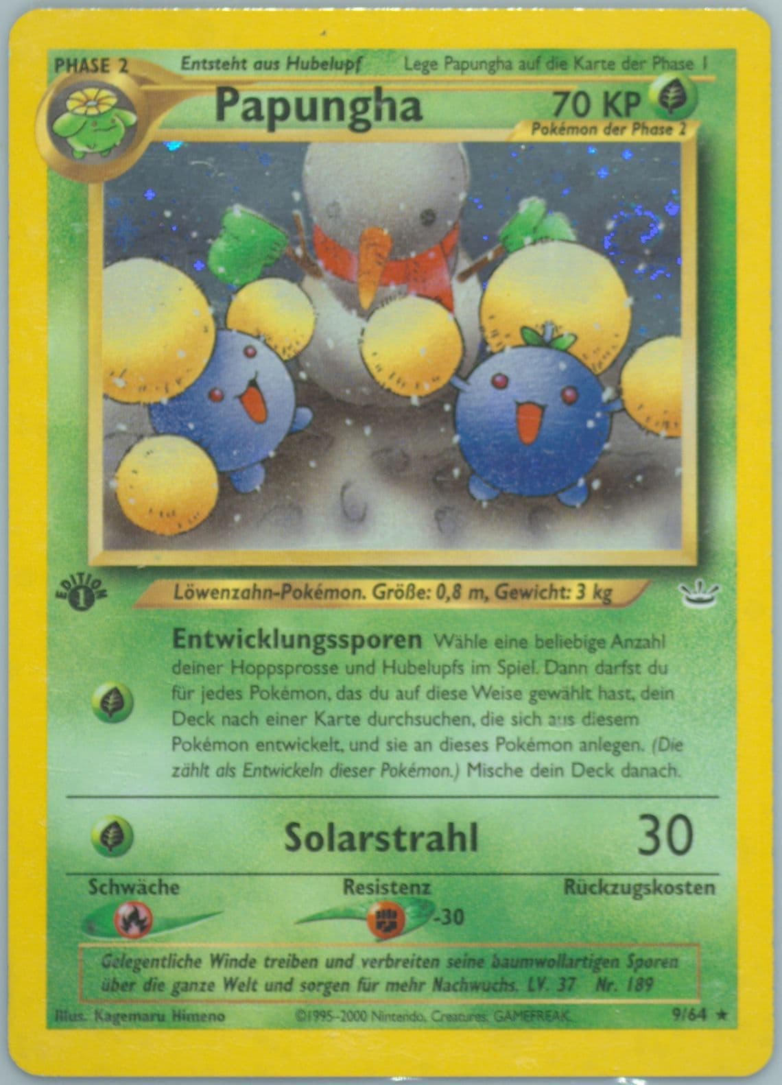 Papungha-Holo 1st Edition (9) 2002 Pokemon German Neo Revelation