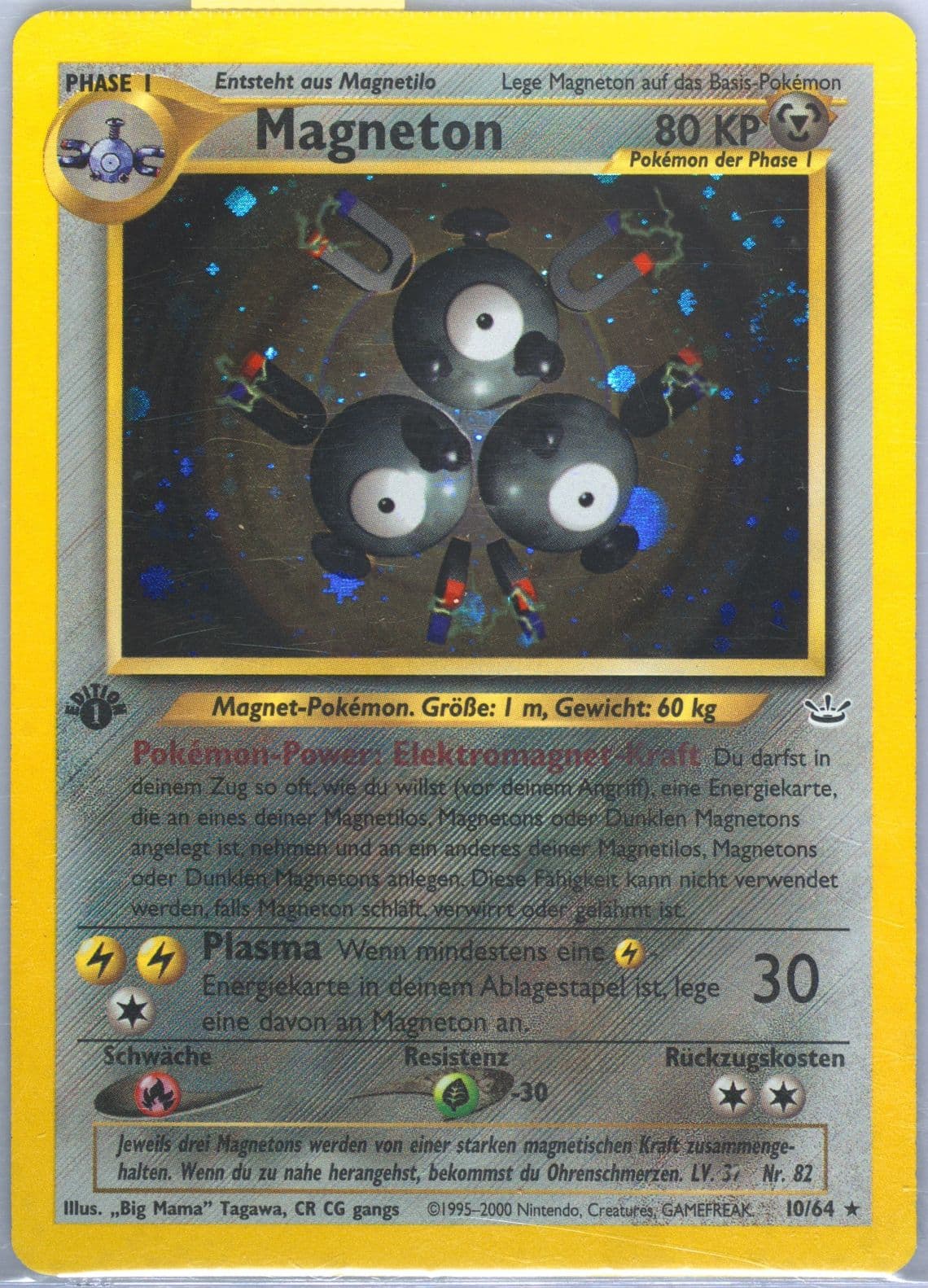 Magneton-Holo 1st Edition (10) 2002 Pokemon German Neo Revelation