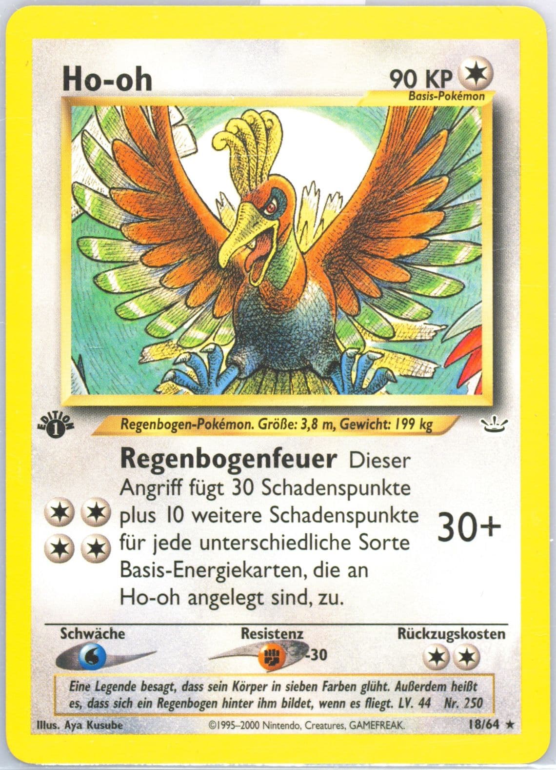 HO-Oh 1st Edition (18) 2002 Pokemon German Neo Revelation