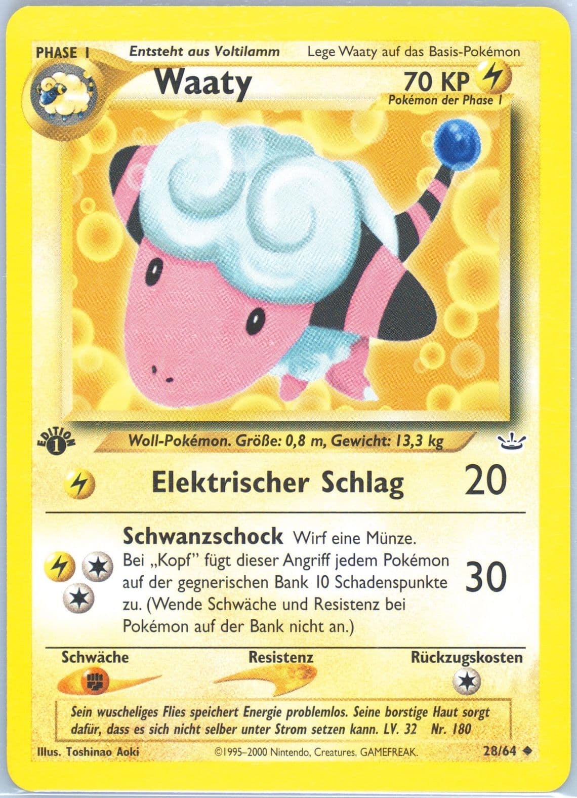 Waaty 1st Edition (28) 2002 Pokemon German Neo Revelation