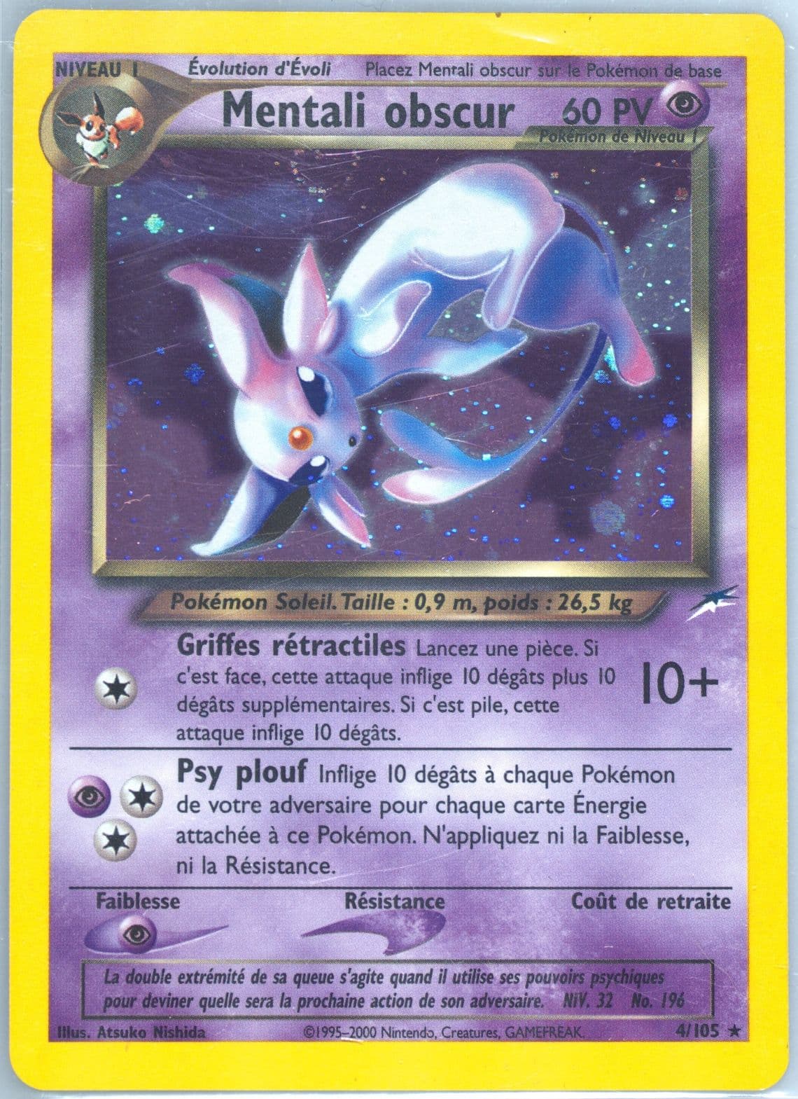 Mentali Obscur-Holo French (4) 2002 Pokemon Neo Destiny