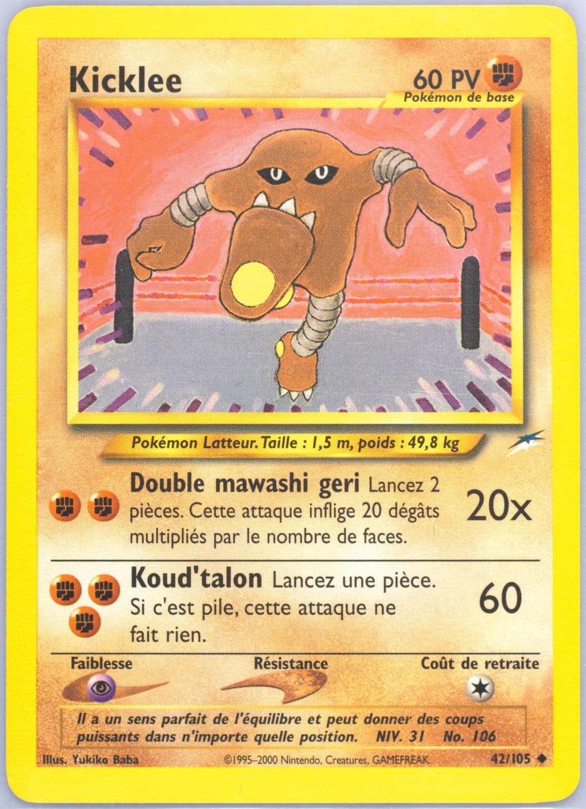 Kicklee French (42) 2002 Pokemon Neo Destiny