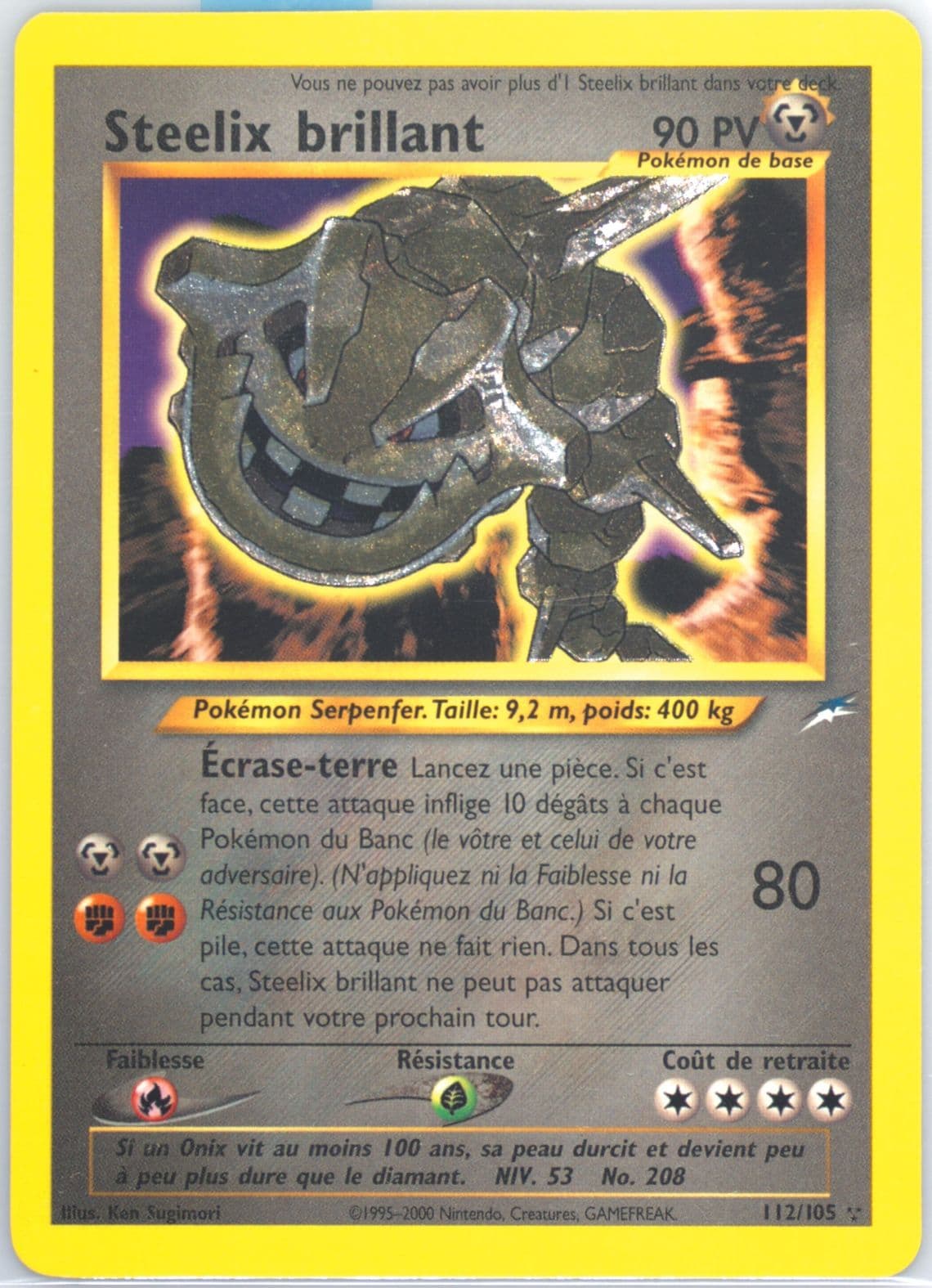 Steelix Brillant French (112) 2002 Pokemon Neo Destiny