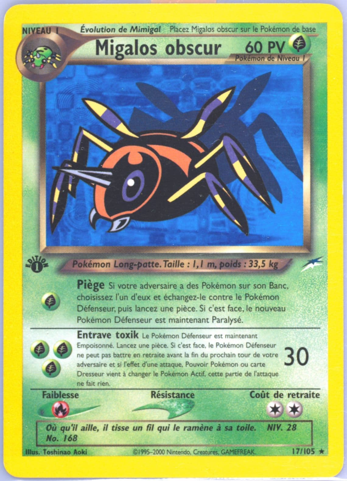 Migalos Obscur French-1st Edition (17) 2002 Pokemon Neo Destiny