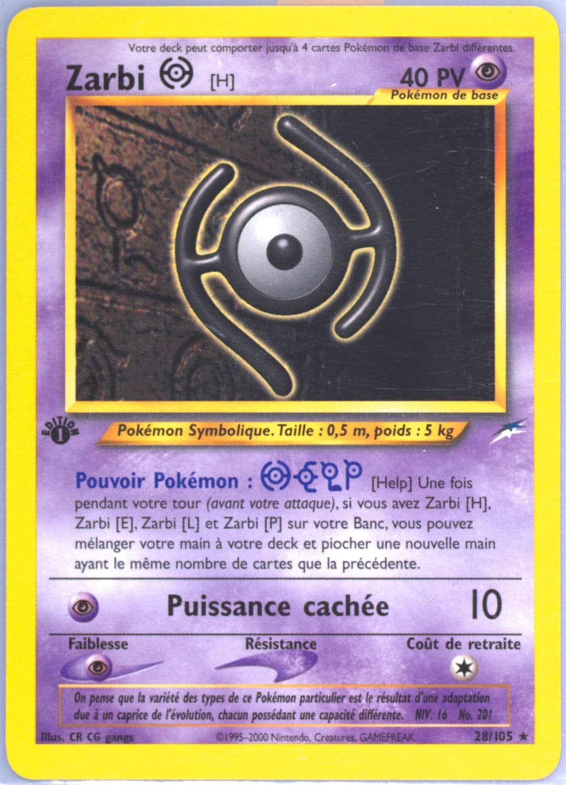 Zarbi H French-1st Edition (28) 2002 Pokemon Neo Destiny
