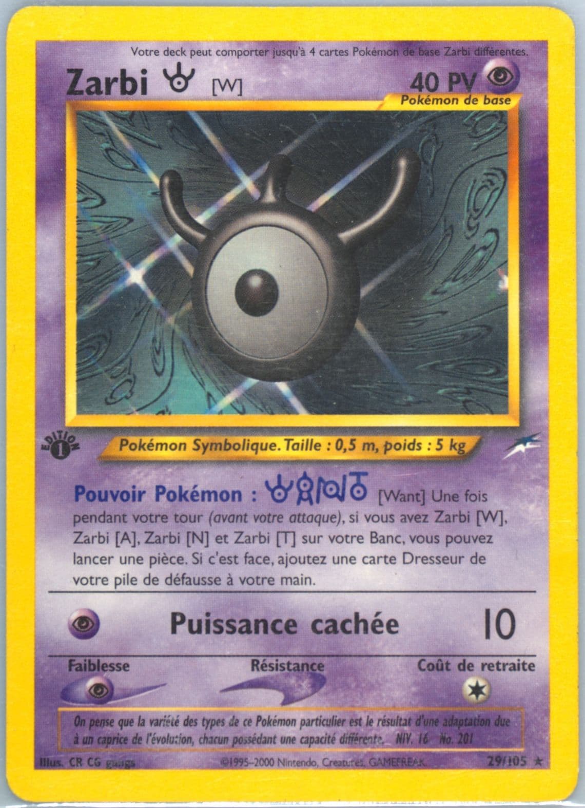 Zarbi W French-1st Edition (29) 2002 Pokemon Neo Destiny