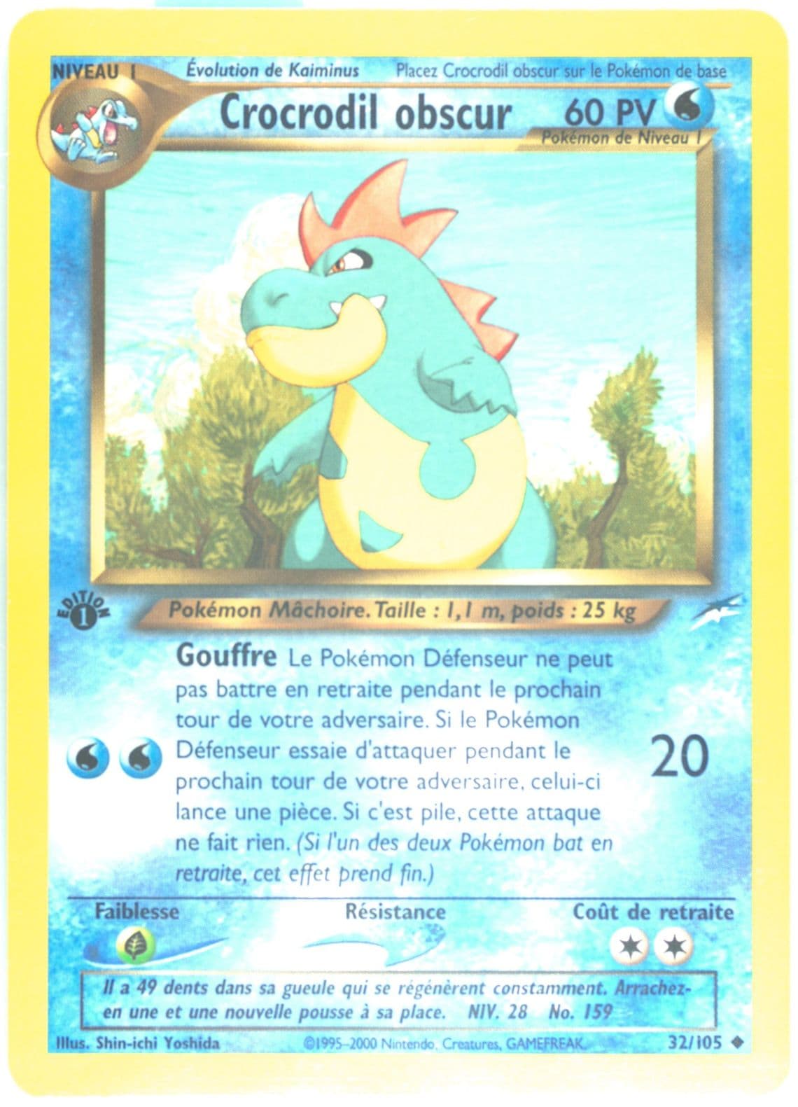 Crocrodil Obscur French-1st Edition (32) 2002 Pokemon Neo Destiny