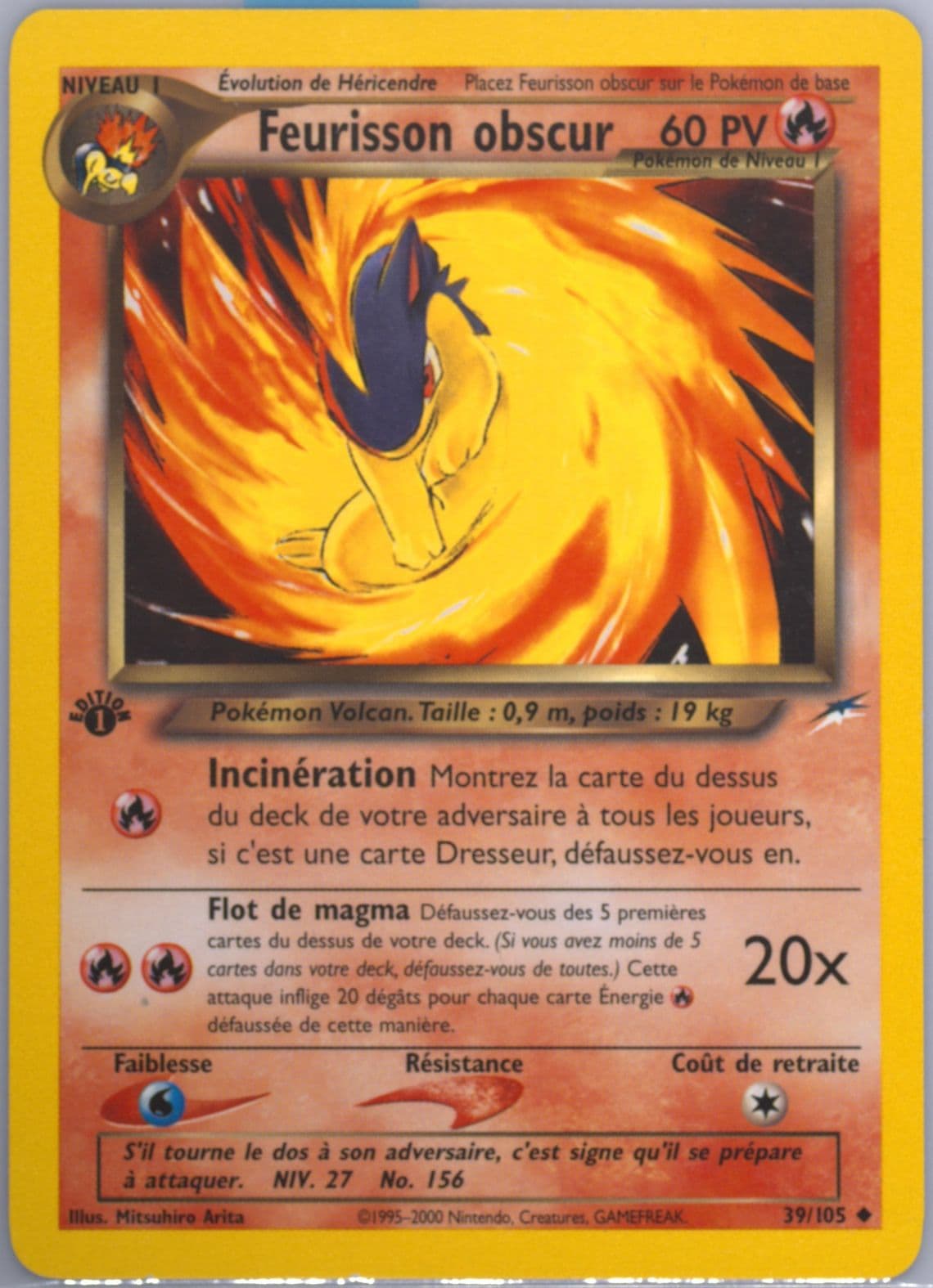 Feurisson Obscur French-1st Edition (39) 2002 Pokemon Neo Destiny