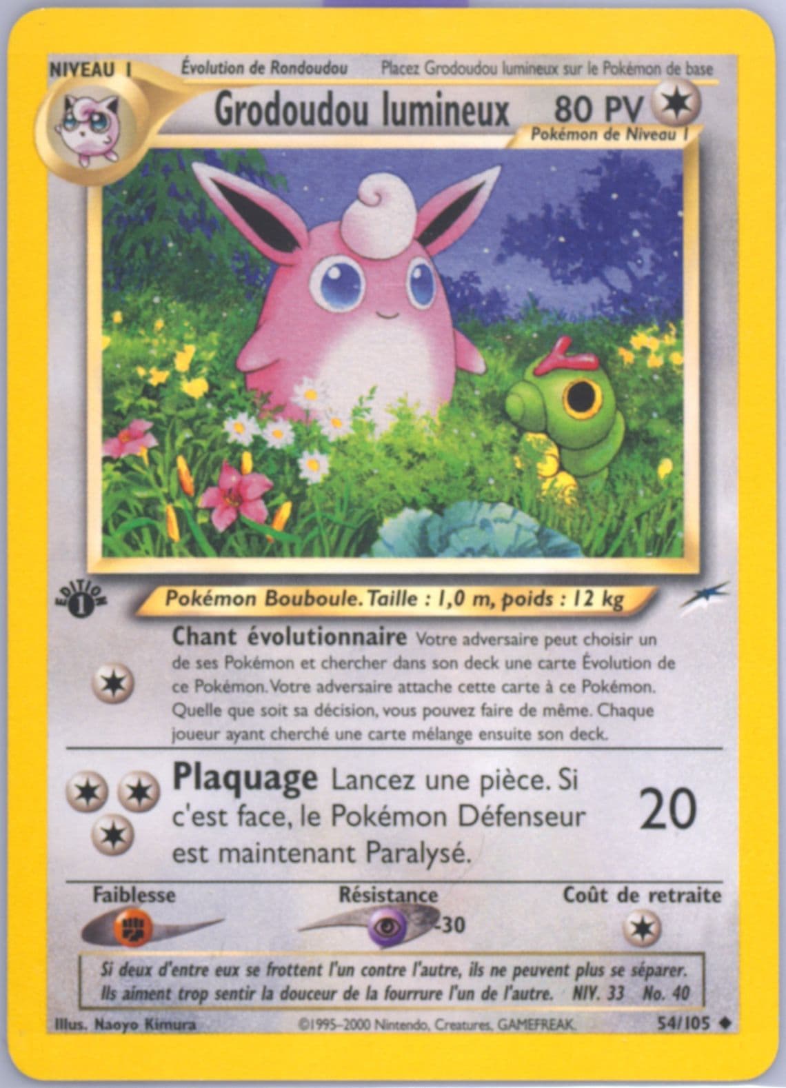 Grodoudou Lumineux French-1st Edition (54) 2002 Pokemon Neo Destiny