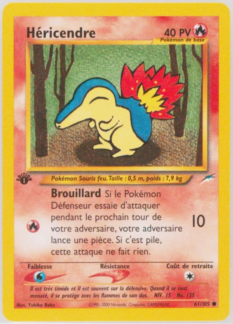 Hericendre French-1st Edition (61) 2002 Pokemon Neo Destiny