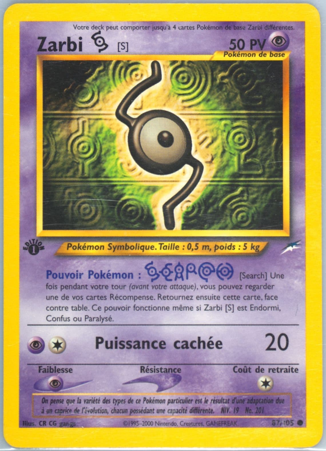 Zarbi S French-1st Edition (87) 2002 Pokemon Neo Destiny