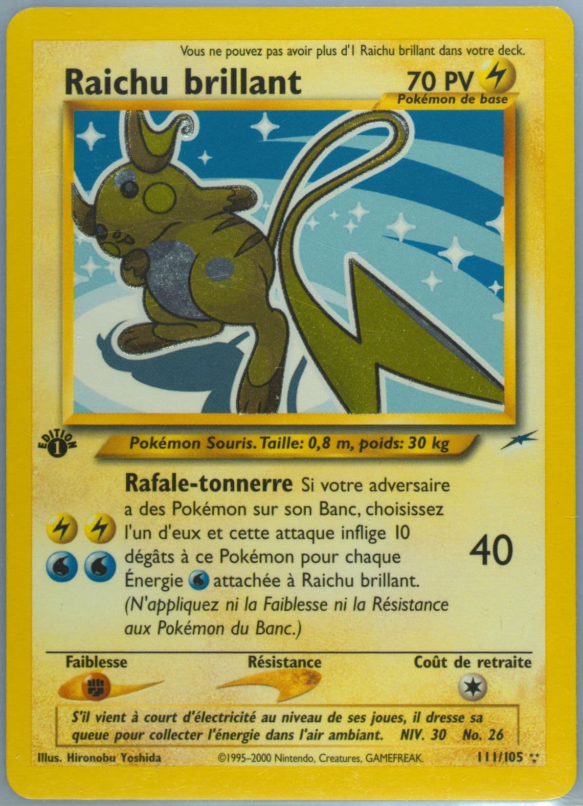 Raichu Brillant French-1st Edition (111) 2002 Pokemon Neo Destiny