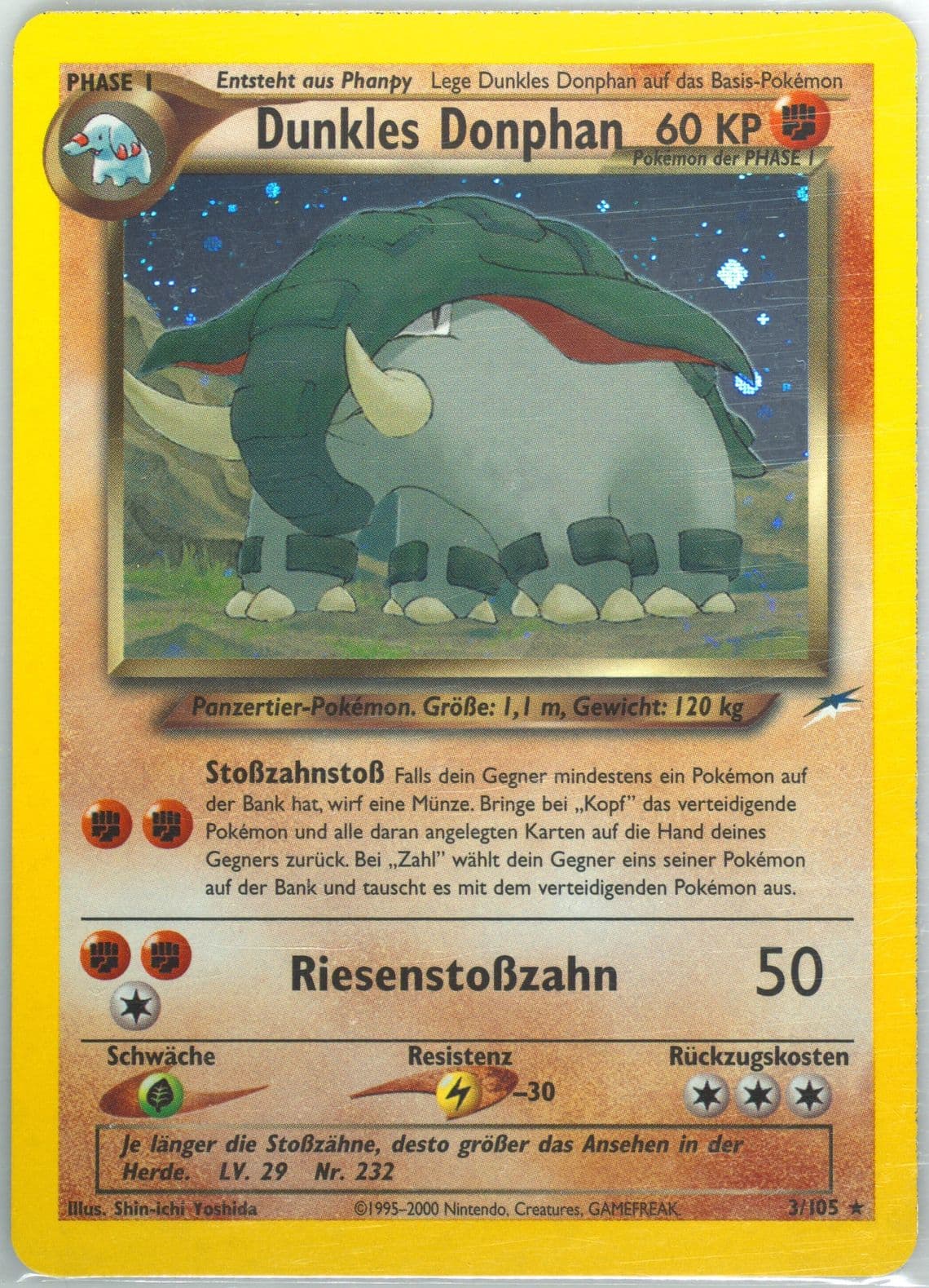Dunkles Donphan-Holo German (3) 2002 Pokemon Neo Destiny
