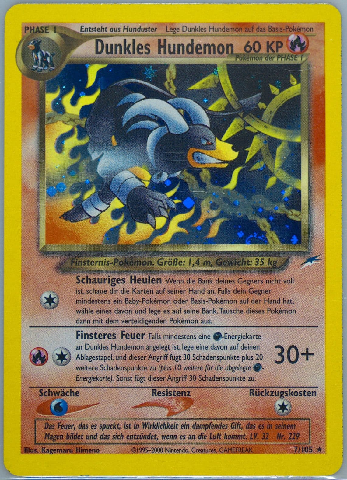 Dunkles Hundemon-Holo German (7) 2002 Pokemon Neo Destiny