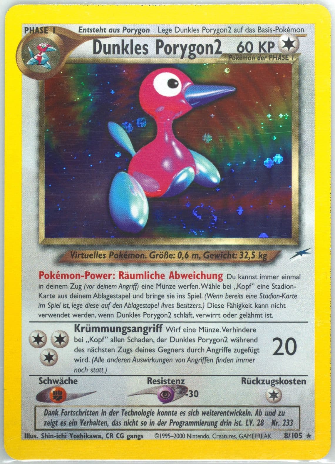 Dunkles PORYGON2-Holo German (8) 2002 Pokemon Neo Destiny