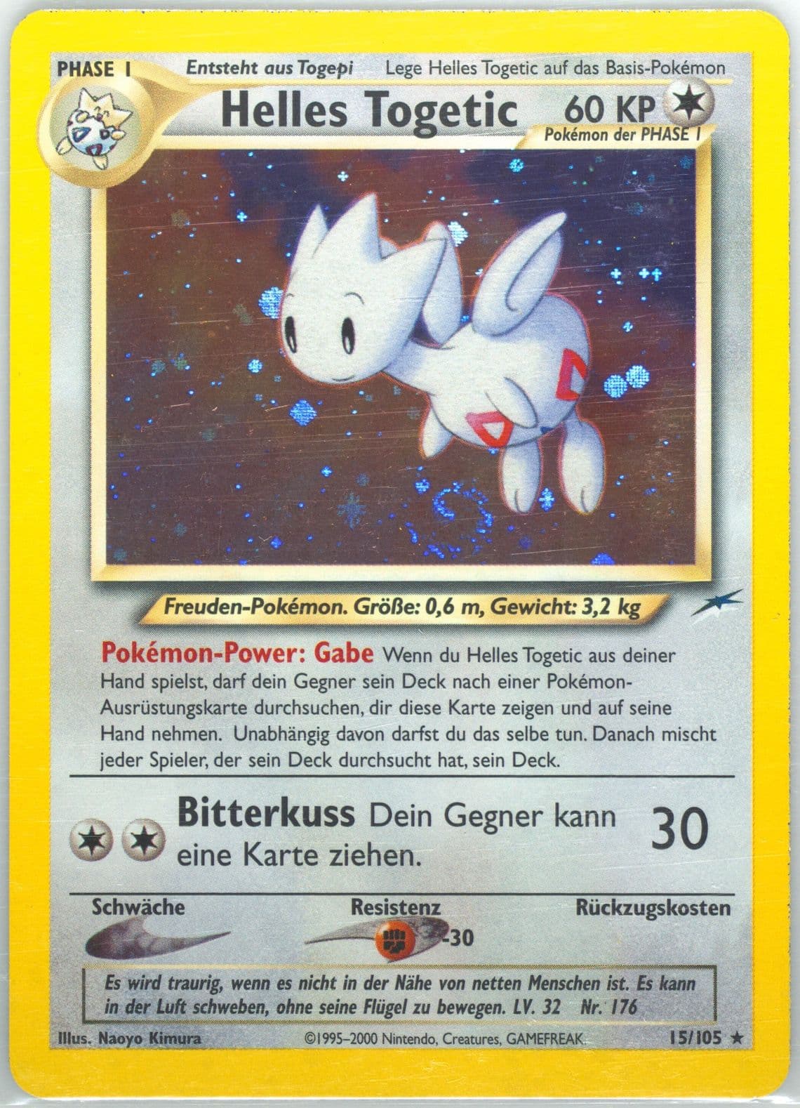 Helles Togetic-Holo German (15) 2002 Pokemon Neo Destiny