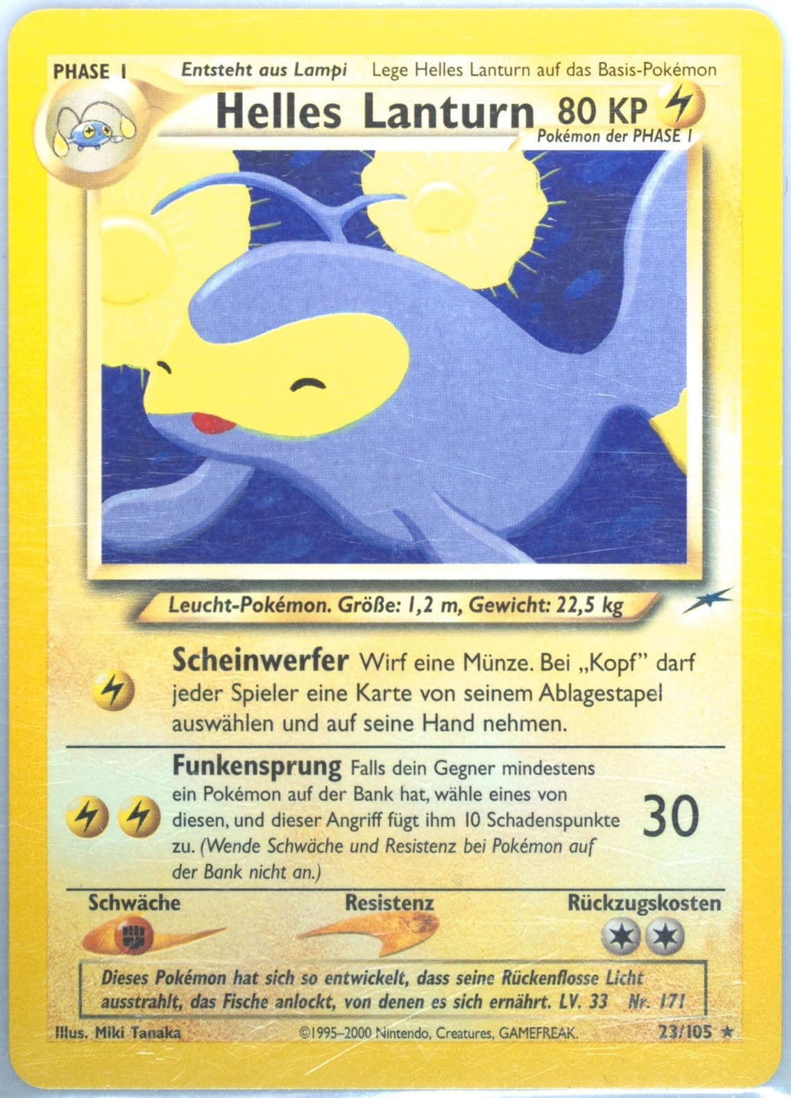 Helles Lanturn German (23) 2002 Pokemon Neo Destiny