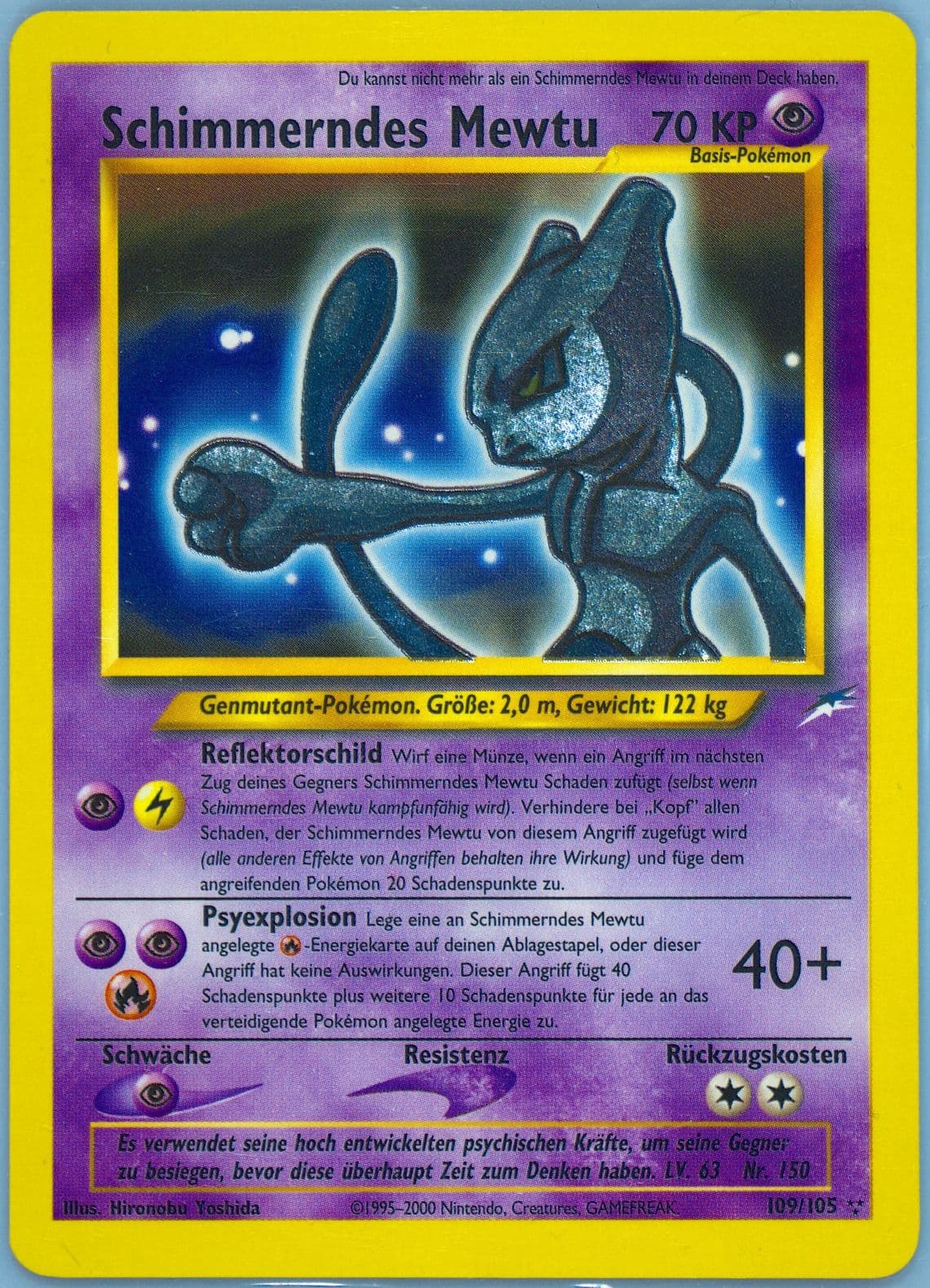 Schimmerndes Mewtu German (109) 2002 Pokemon Neo Destiny