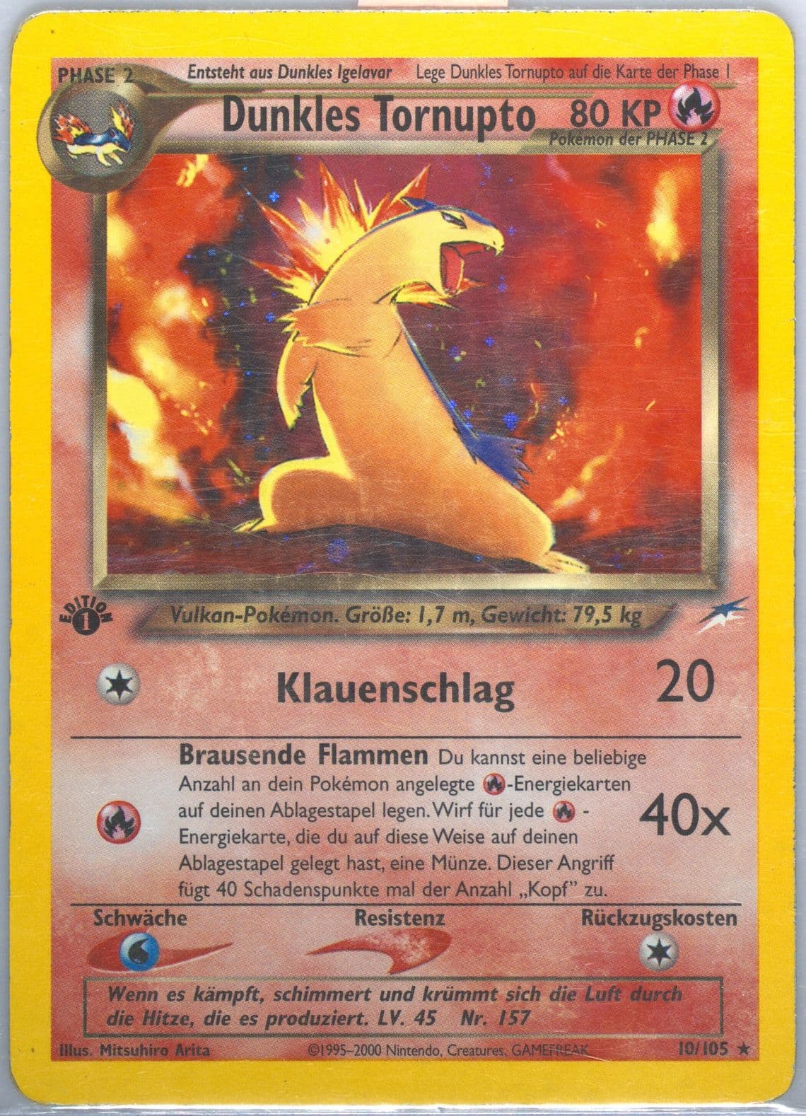 Dunkles Tornupto-Holo German-1st Edition (10) 2002 Pokemon Neo Destiny