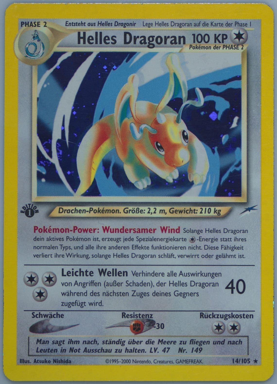 Helles Dragoran-Holo German-1st Edition (14) 2002 Pokemon Neo Destiny