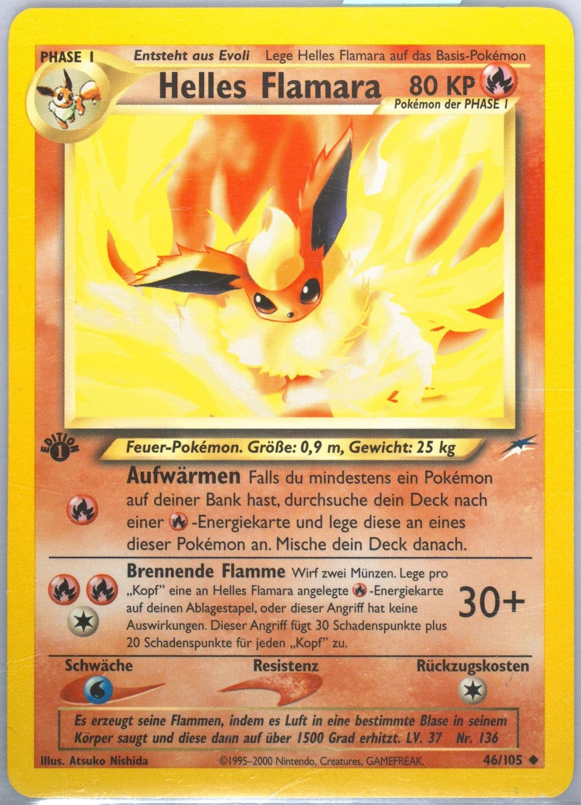 Helles Flamara German-1st Edition (46) 2002 Pokemon Neo Destiny