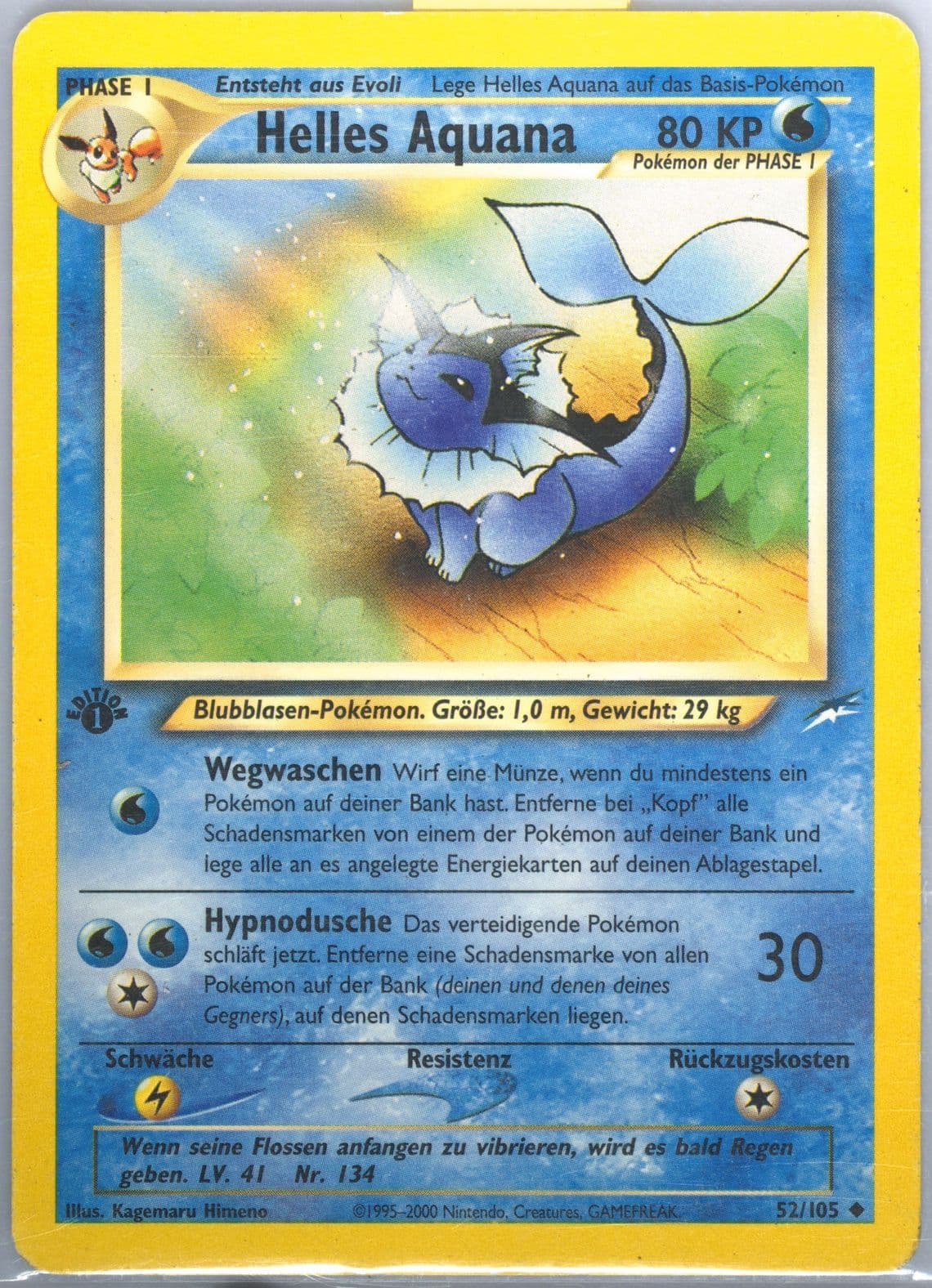 Helles Aquana German-1st Edition (52) 2002 Pokemon Neo Destiny