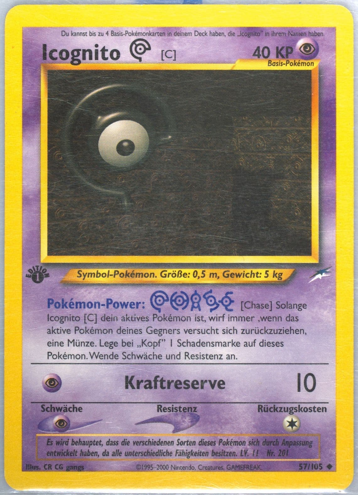 Icognito C German-1st Edition (57) 2002 Pokemon Neo Destiny