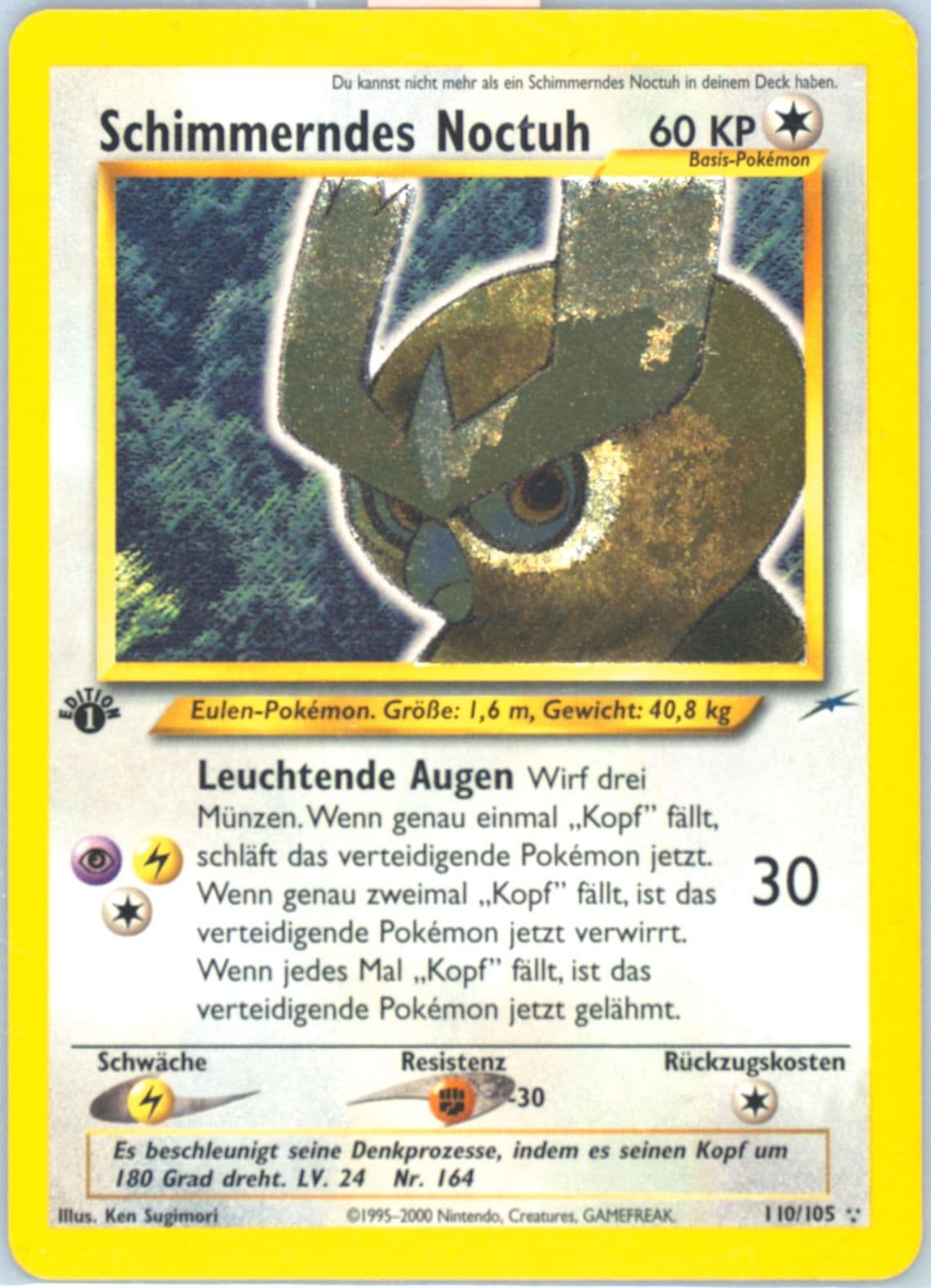 Schimmerndes Noctuh German-1st Edition (110) 2002 Pokemon Neo Destiny