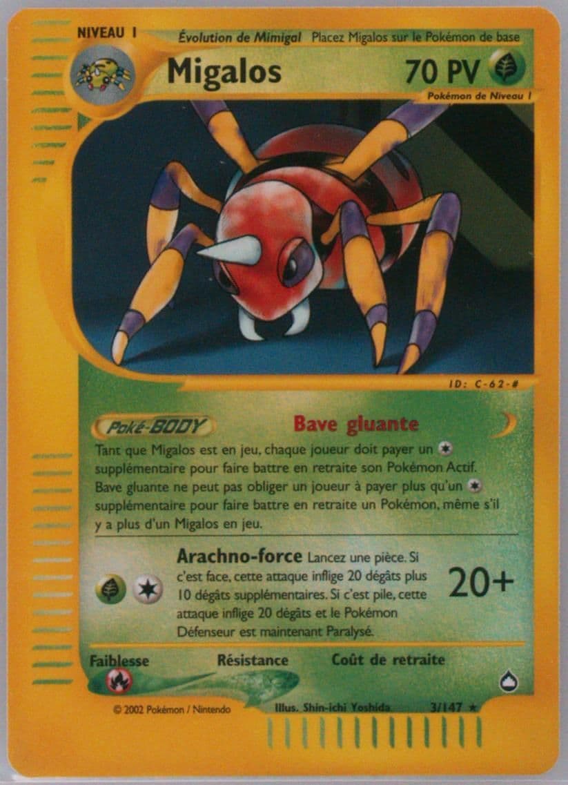 Migalos-Reverse Foil French (3) 2003 Pokemon Aquapolis
