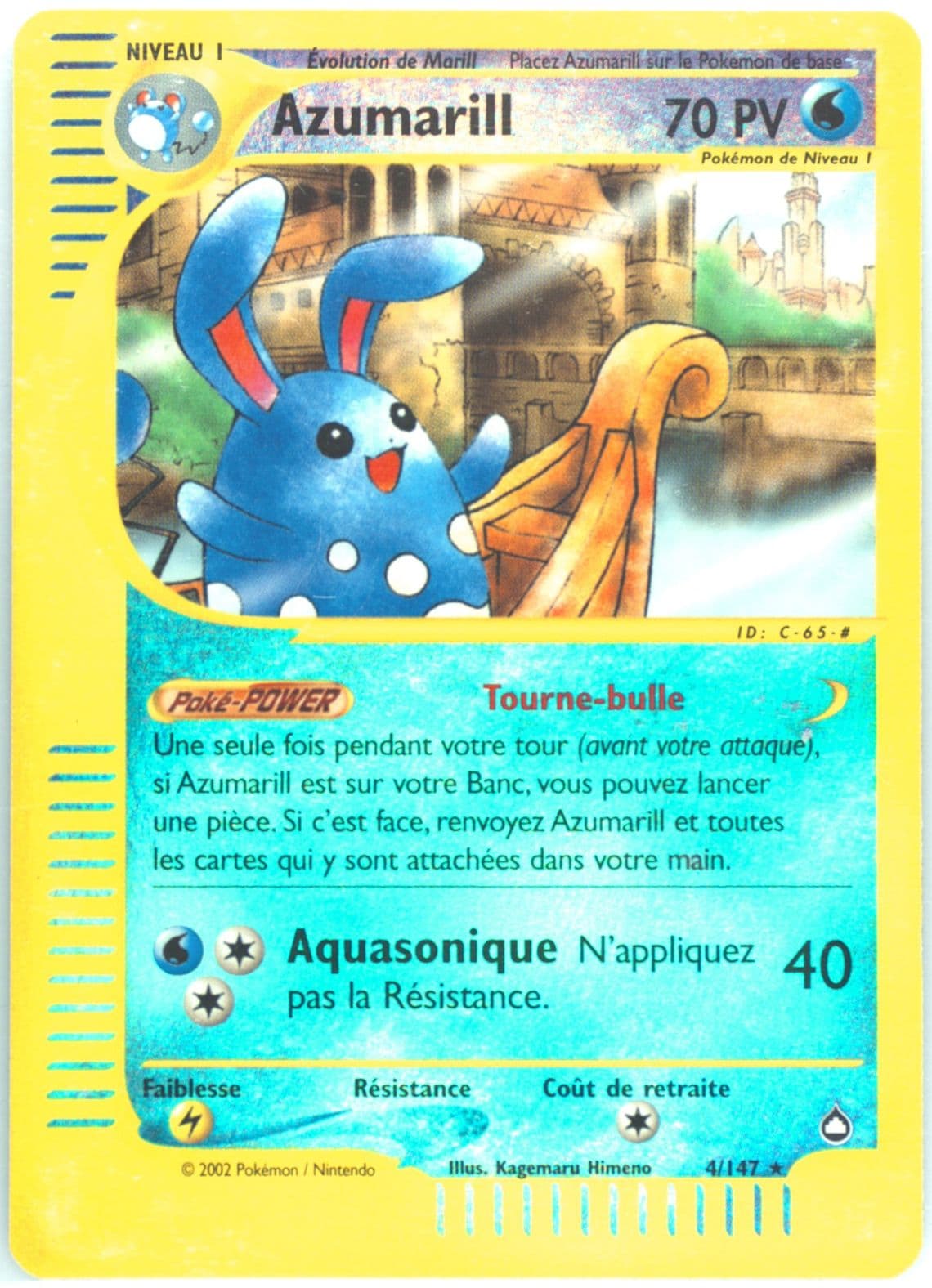 Azumarill-Reverse Foil French (4) 2003 Pokemon Aquapolis