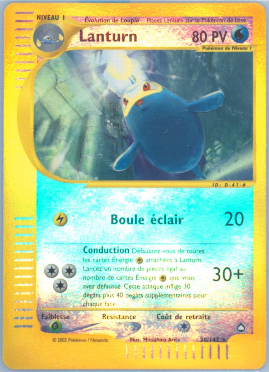 Lanturn-Reverse Foil French (20) 2003 Pokemon Aquapolis
