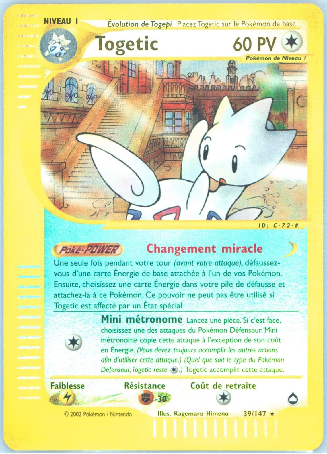 Togetic-Reverse Foil French (39) 2003 Pokemon Aquapolis