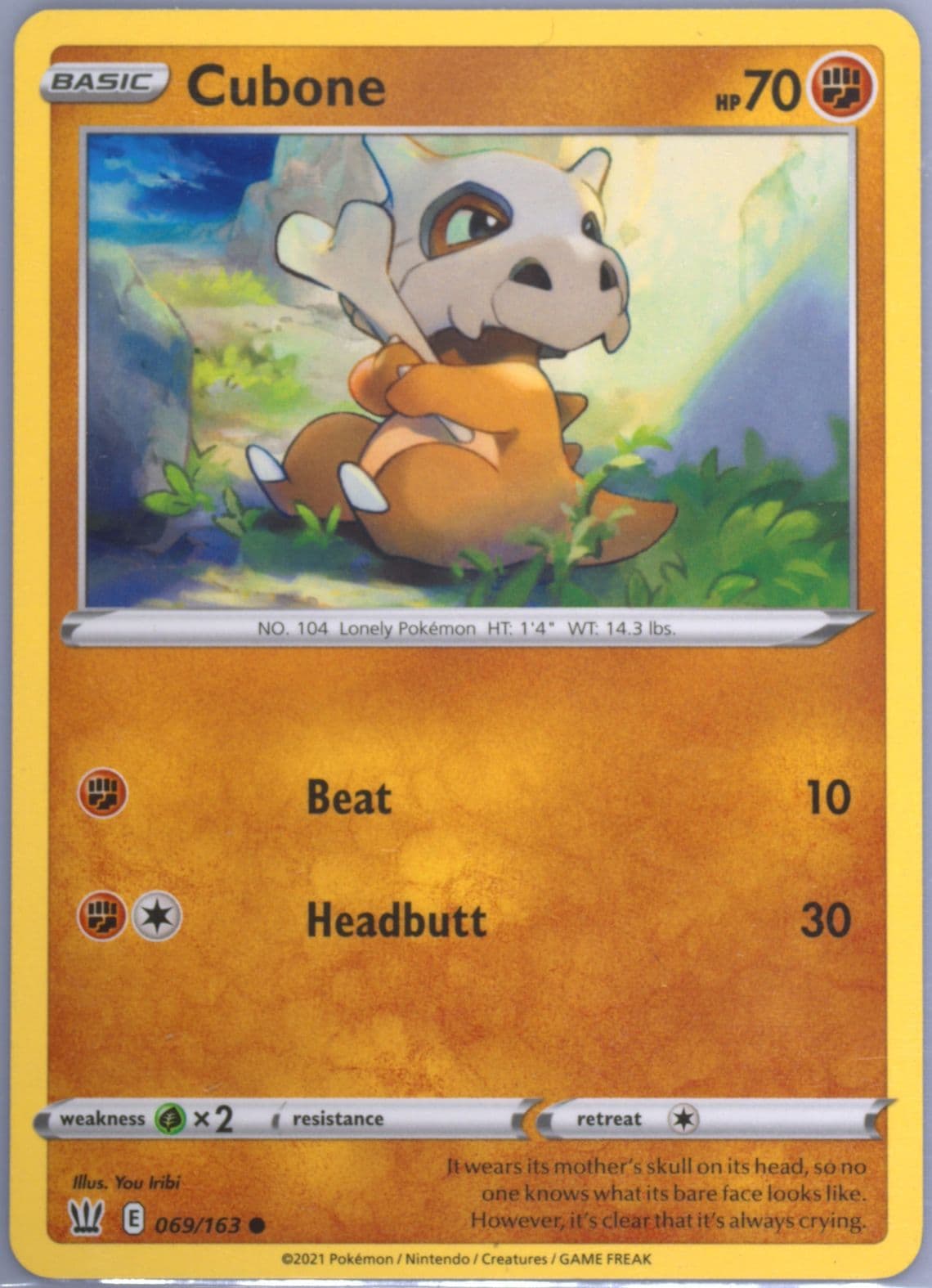 Cubone (069) 2021 Pokemon Sword & Shield Battle Styles