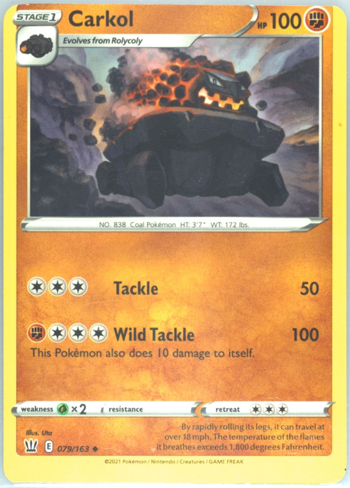 Carkol (079) 2021 Pokemon Sword & Shield Battle Styles