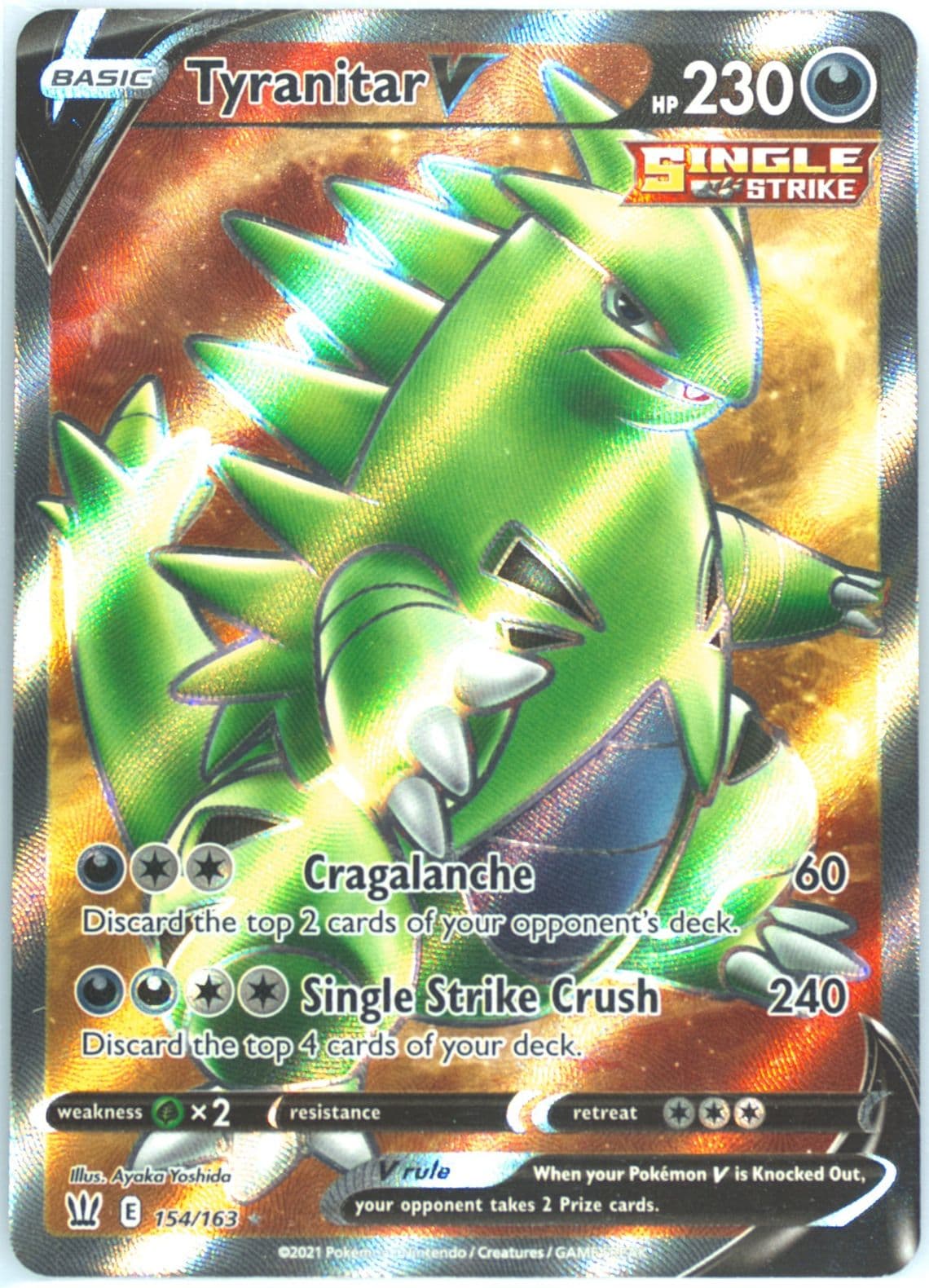 Full Art/Tyranitar V (154) 2021 Pokemon Sword & Shield Battle Styles