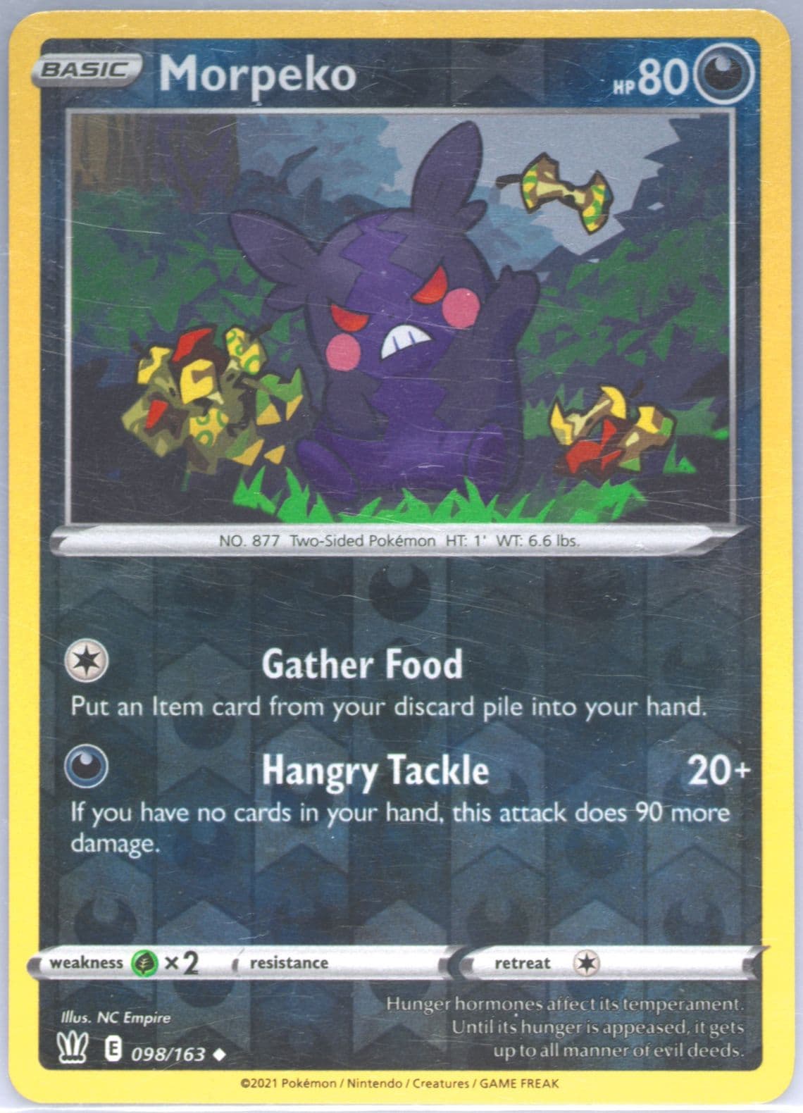 Morpeko-Reverse Foil (098) 2021 Pokemon Sword & Shield Battle Styles