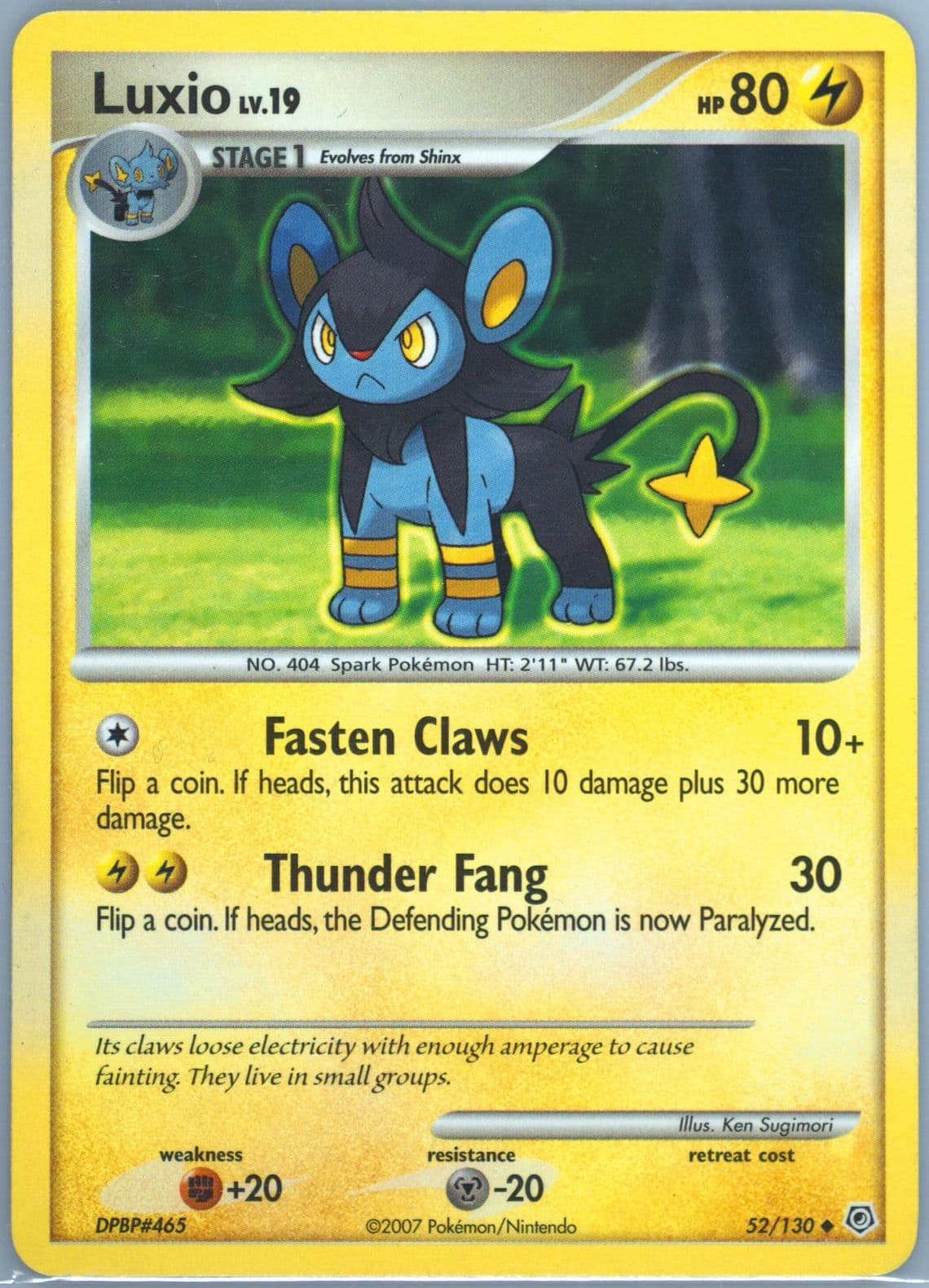 Luxio (52) 2007 Pokemon Diamond & Pearl