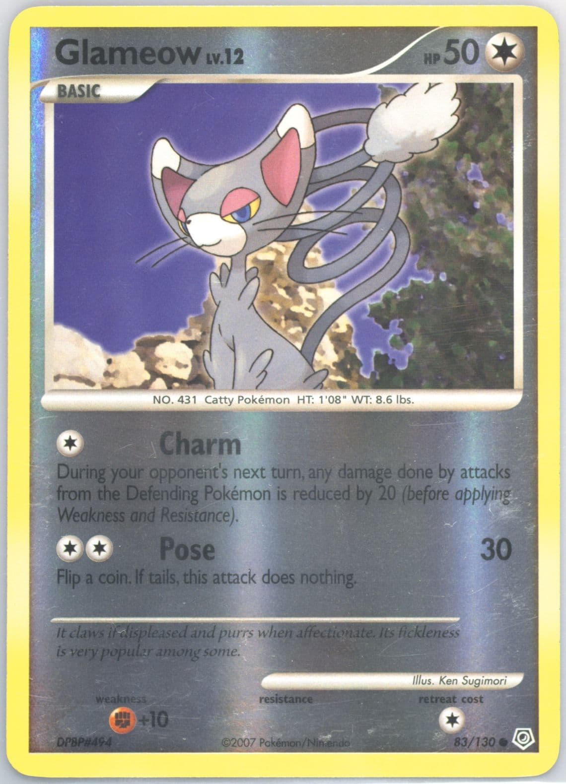Glameow-Reverse Foil (83) 2007 Pokemon Diamond & Pearl