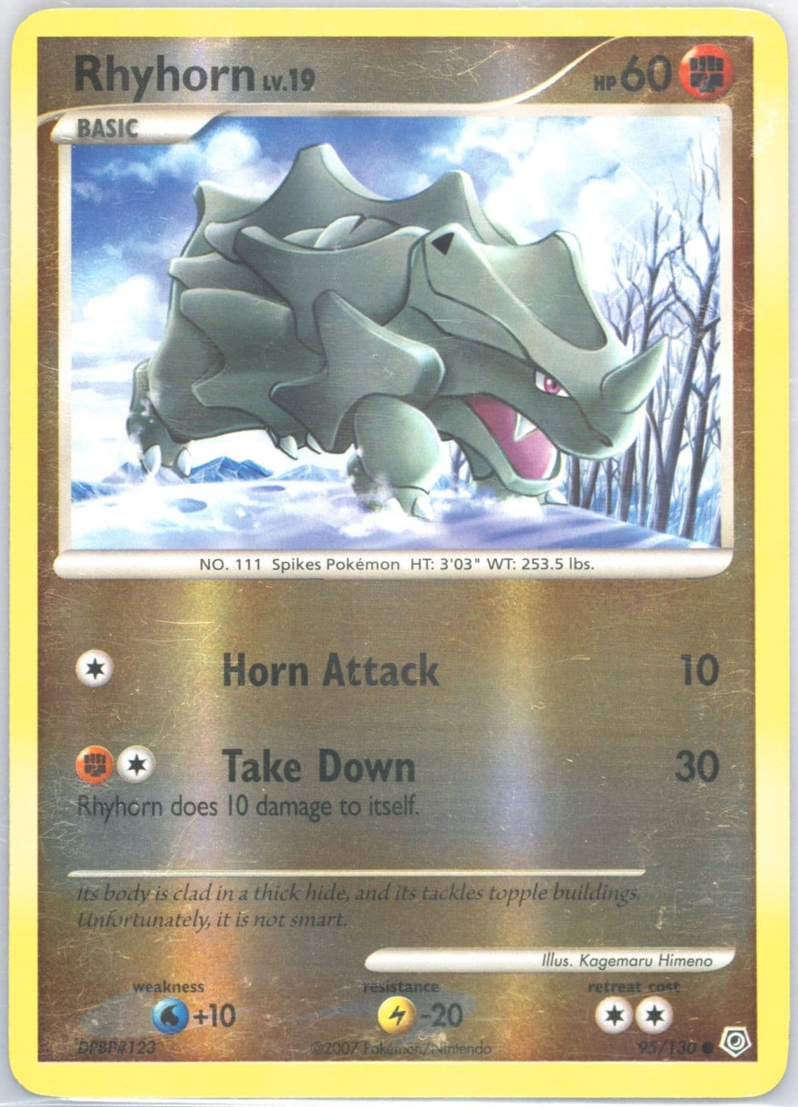 Rhyhorn-Reverse Foil (95) 2007 Pokemon Diamond & Pearl