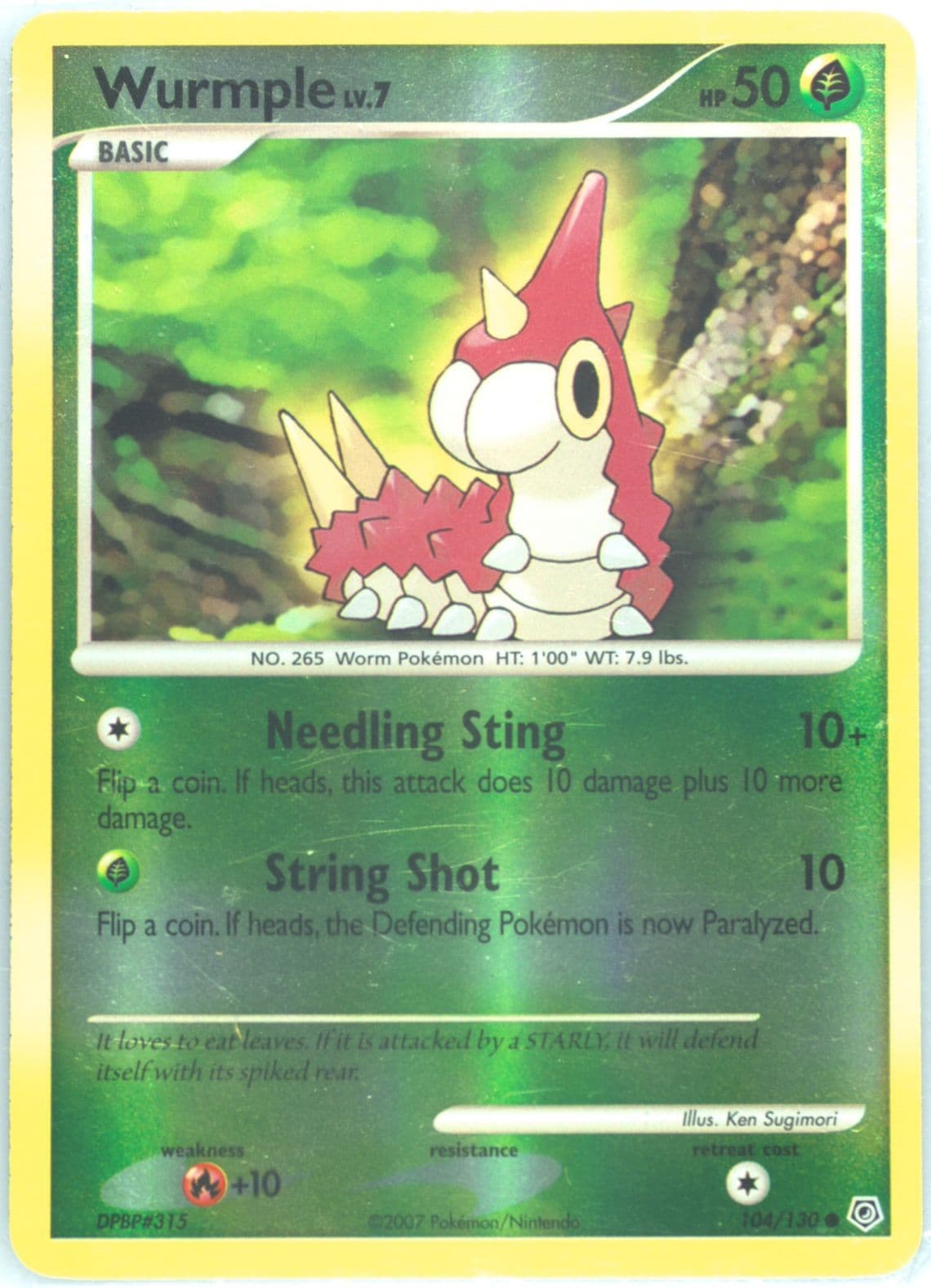 Wurmple-Reverse Foil (104) 2007 Pokemon Diamond & Pearl