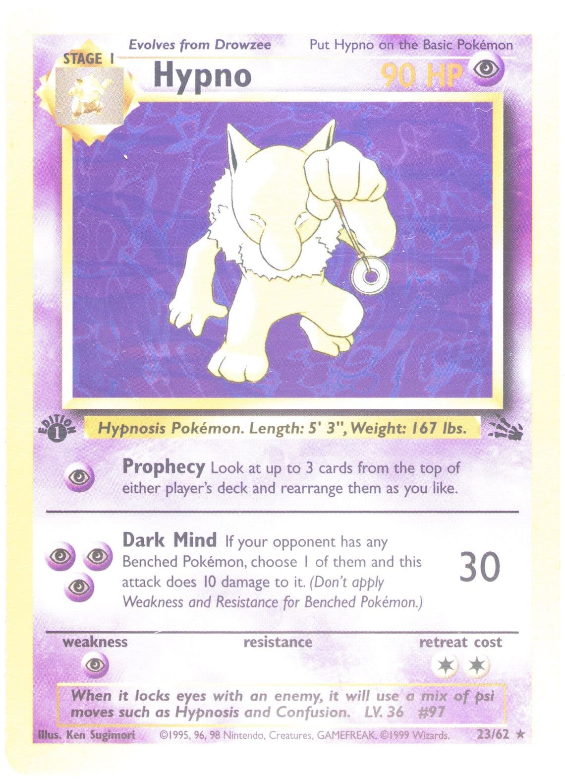 Hypno (23) 1999 Pokemon Fossil