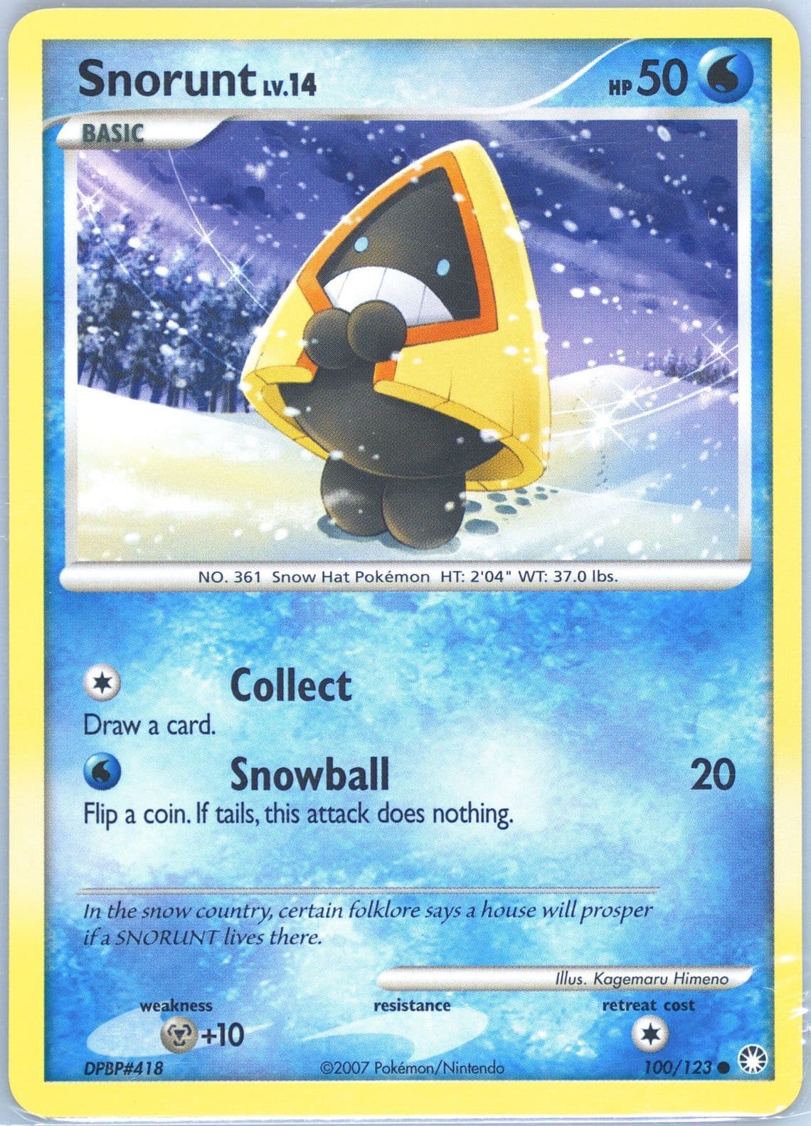 Snorunt (100) 2007 Pokemon Diamond & Pearl Mysterious Treasures