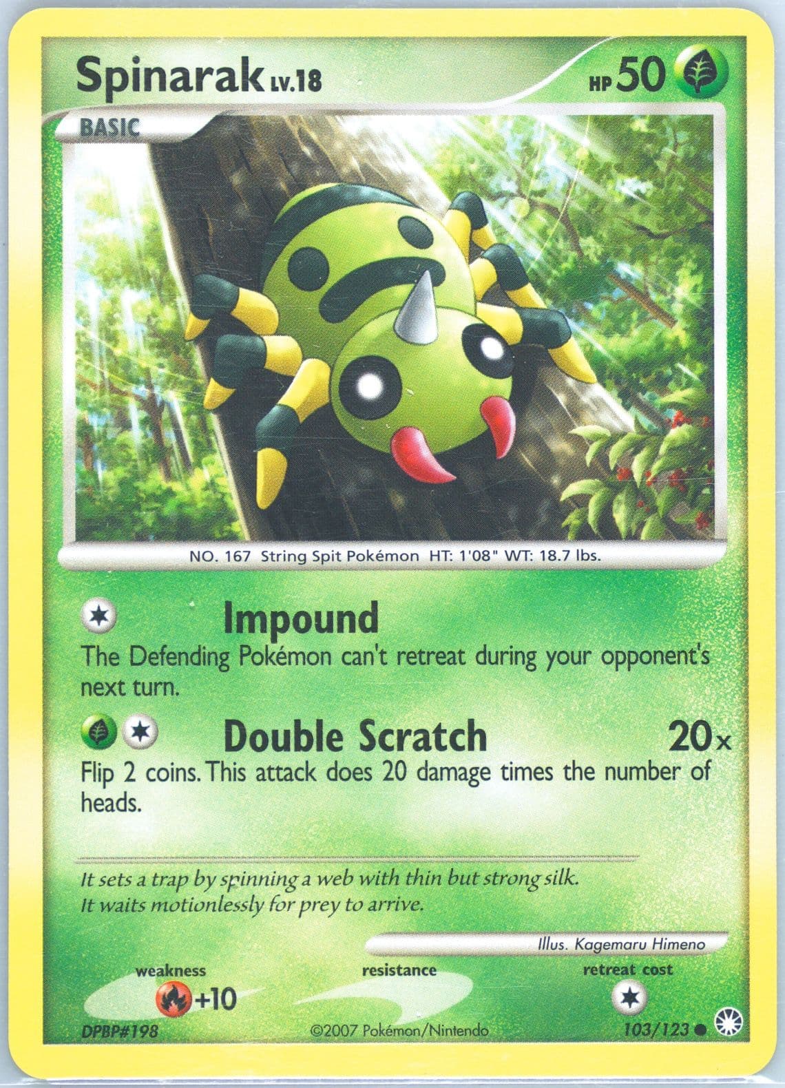 Spinarak (103) 2007 Pokemon Diamond & Pearl Mysterious Treasures