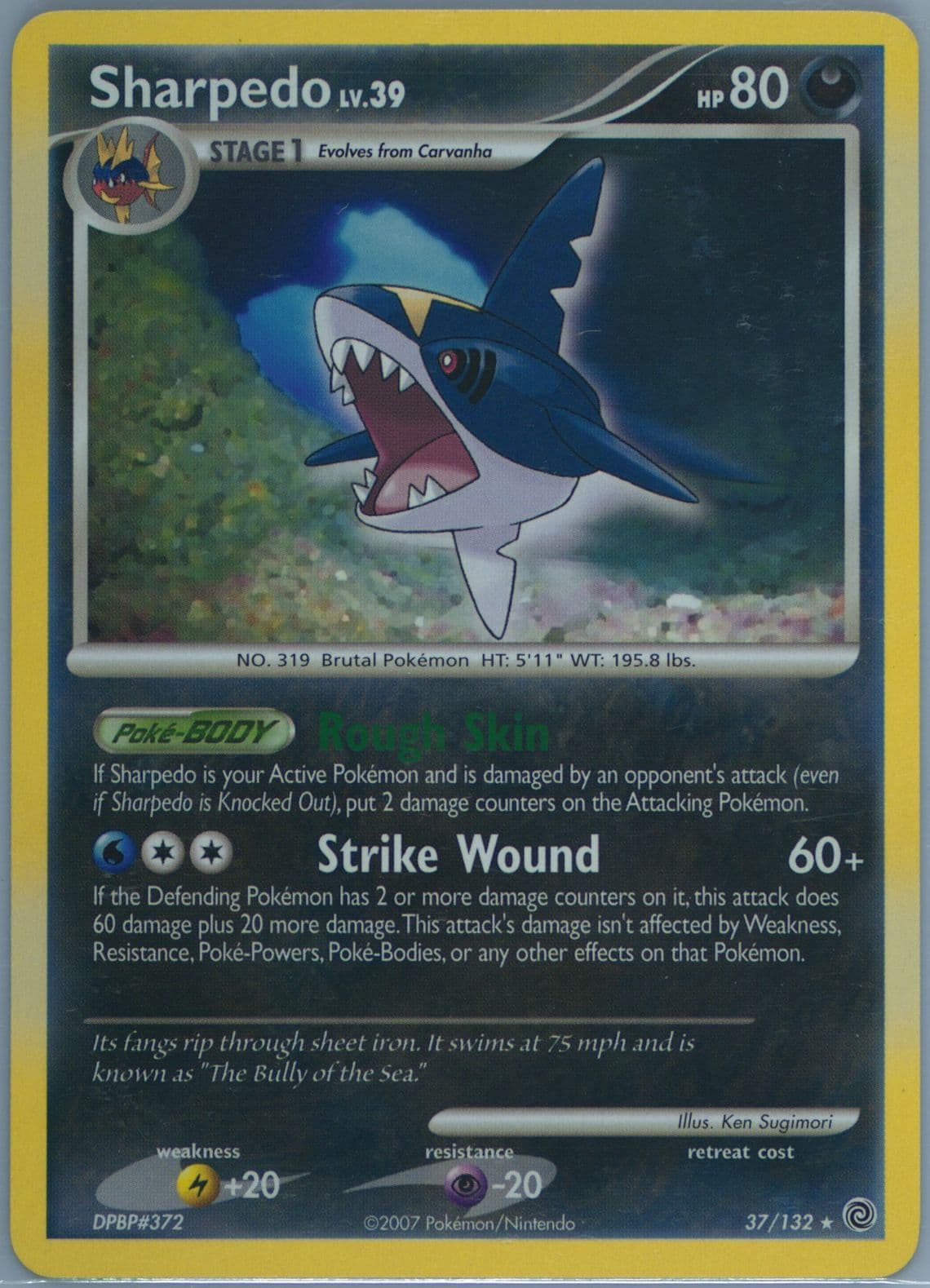 Sharpedo (37) 2007 Pokemon Diamond & Pearl Secret Wonders