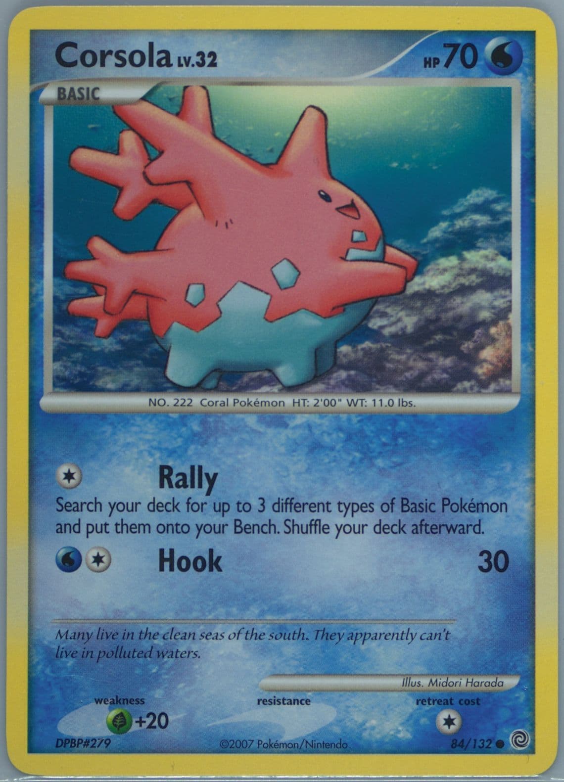 Corsola (84) 2007 Pokemon Diamond & Pearl Secret Wonders