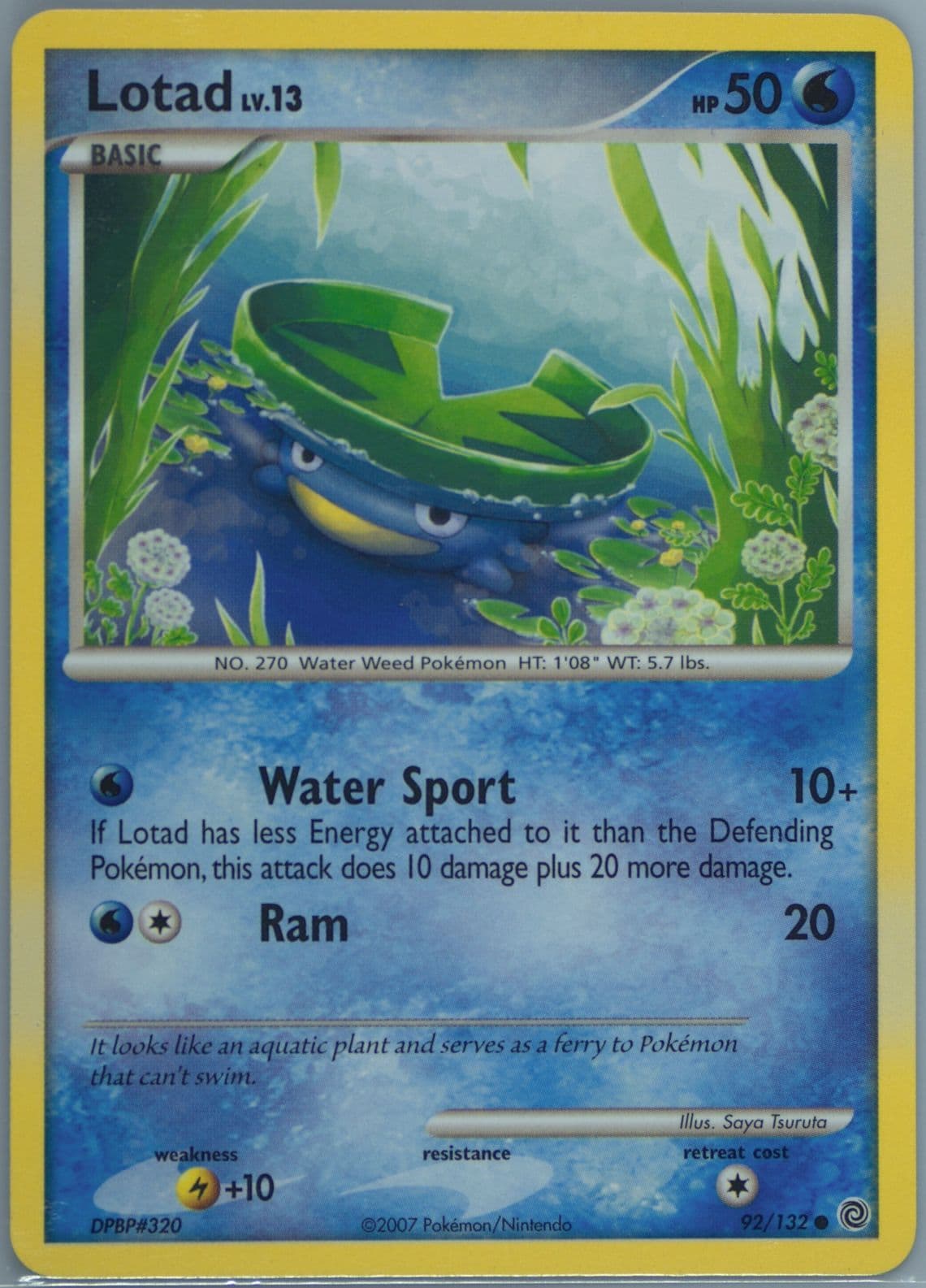Lotad (92) 2007 Pokemon Diamond & Pearl Secret Wonders