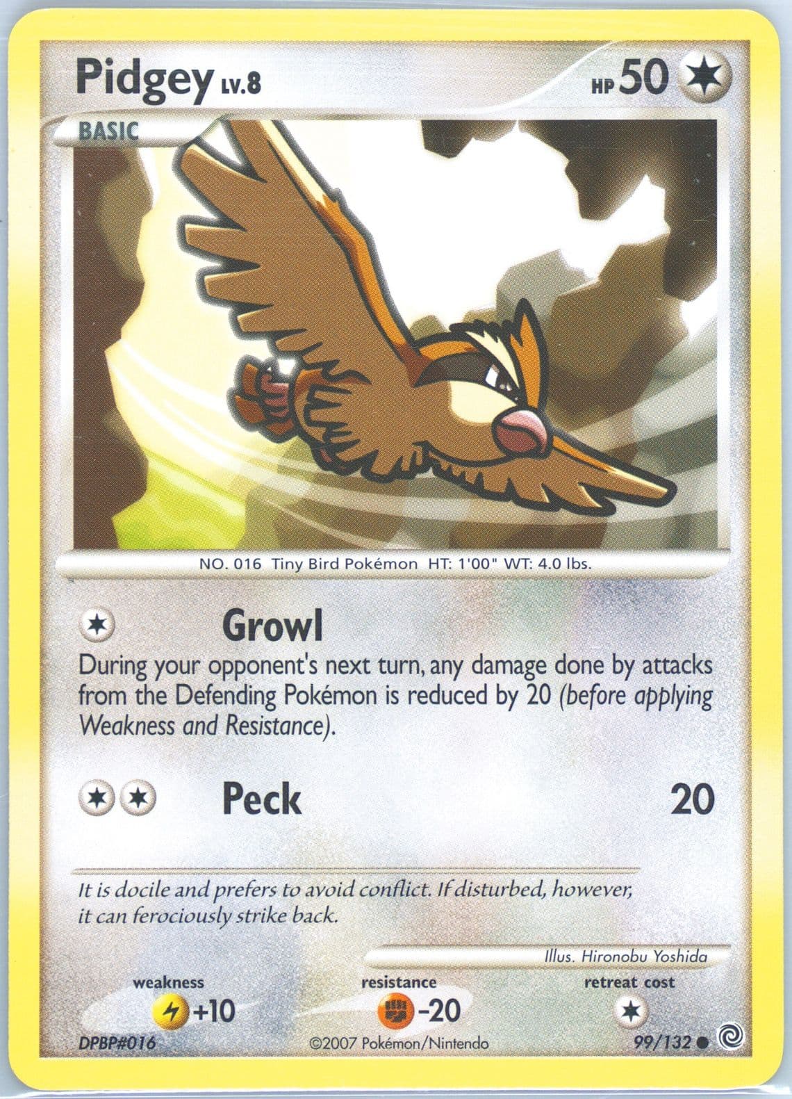 Pidgey (99) 2007 Pokemon Diamond & Pearl Secret Wonders