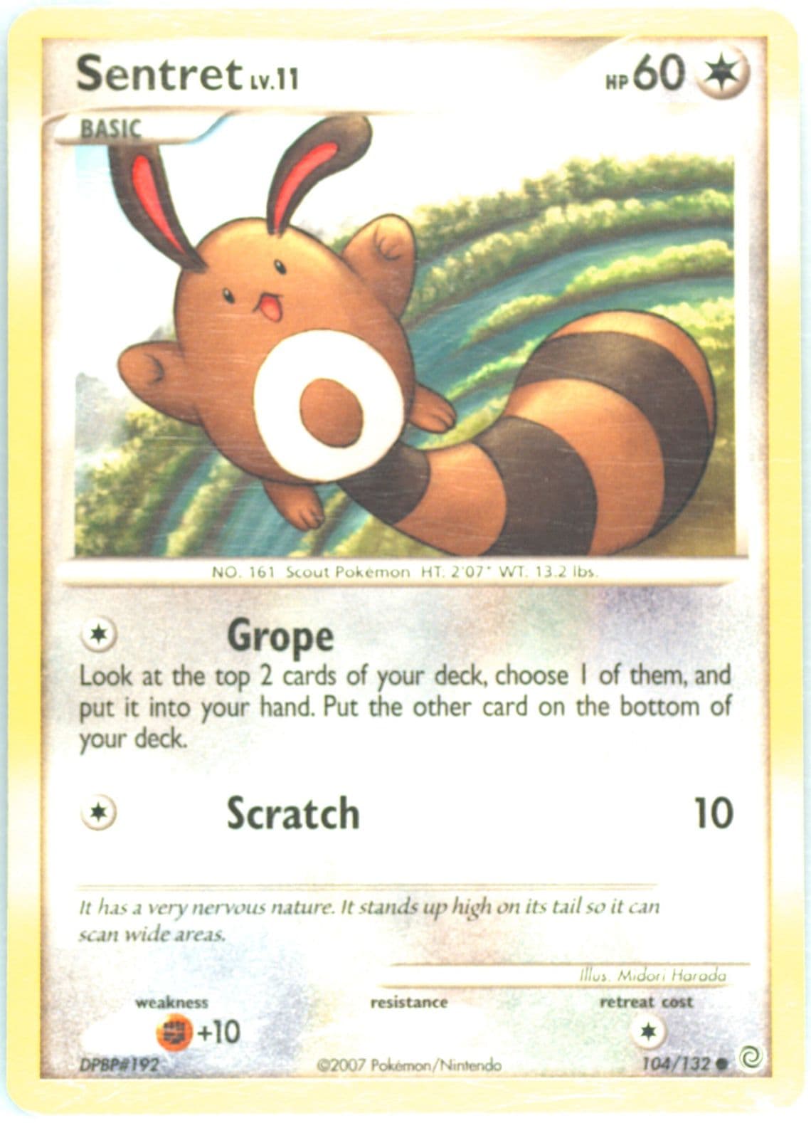 Sentret (104) 2007 Pokemon Diamond & Pearl Secret Wonders