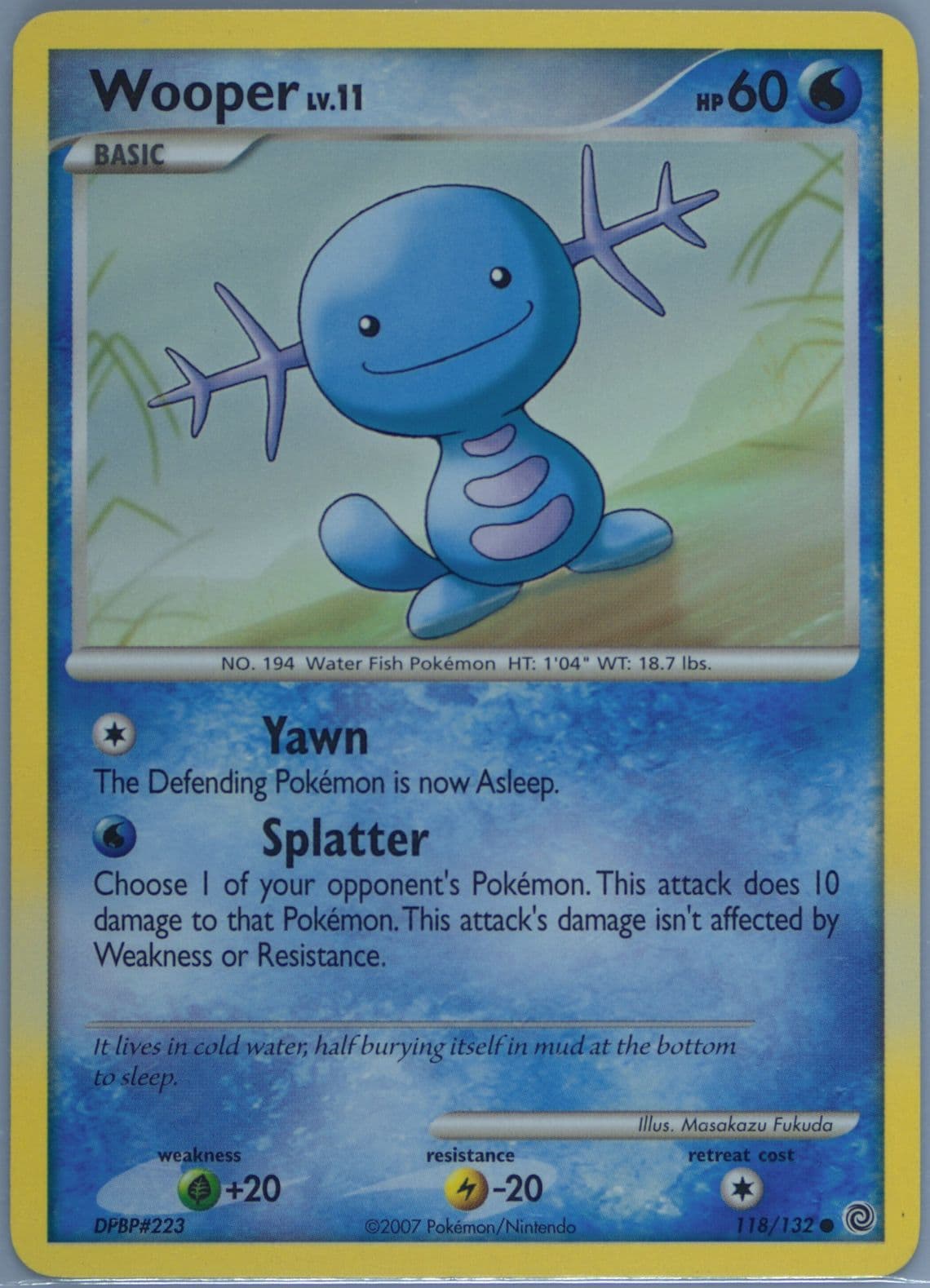 Wooper (118) 2007 Pokemon Diamond & Pearl Secret Wonders