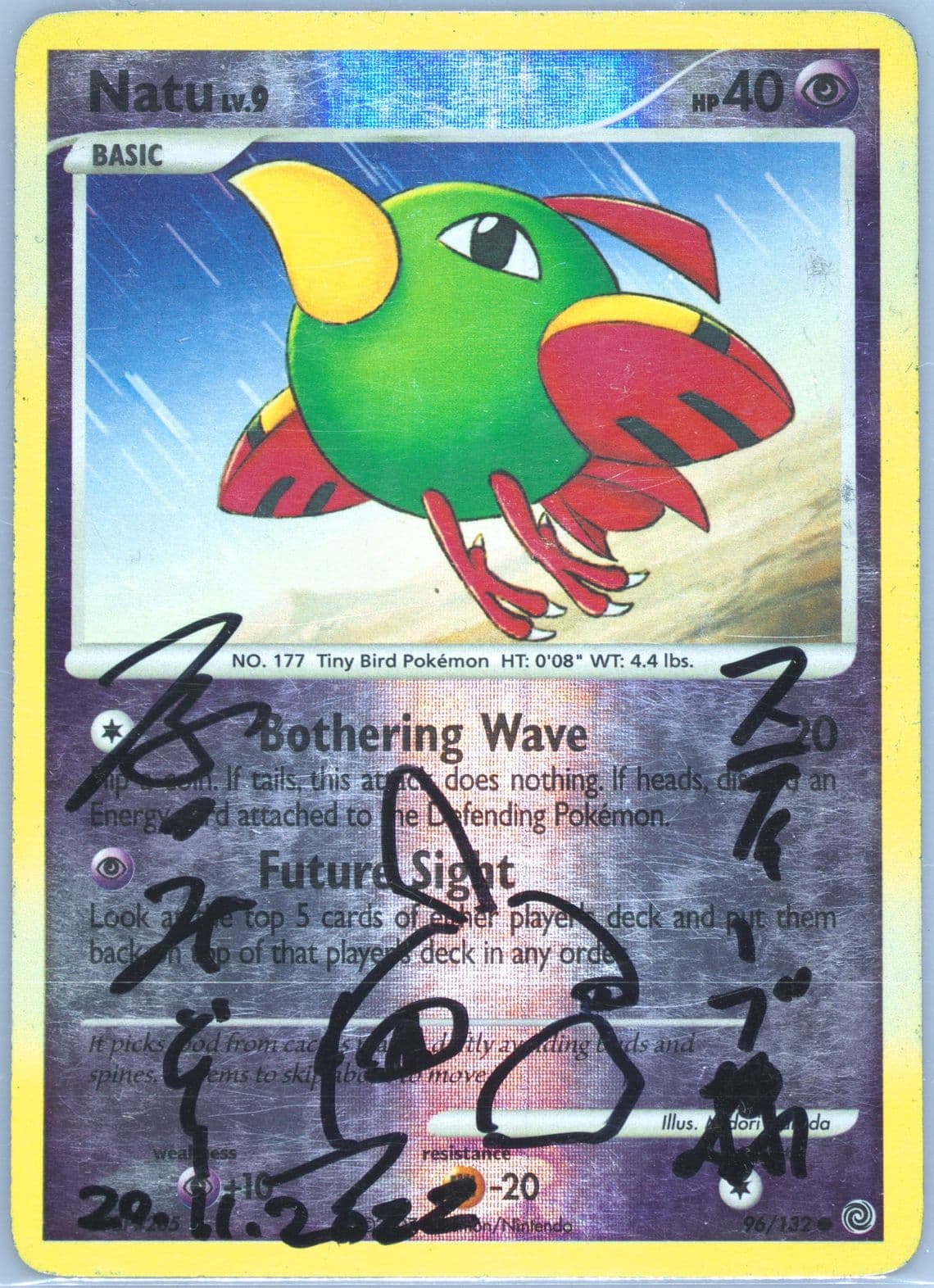 Natu-Reverse Foil (96) 2007 Pokemon Diamond & Pearl Secret Wonders